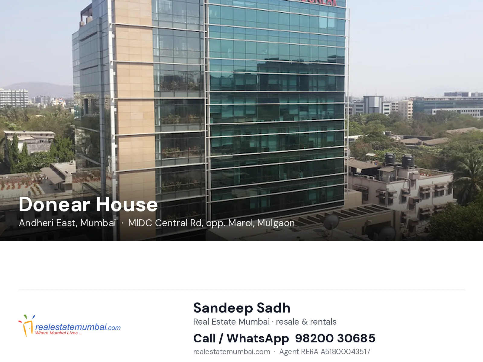 Donear House, Andheri East, Mumbai — flats | Real Estate Mumbai, Sandeep Sadh 98200 30685