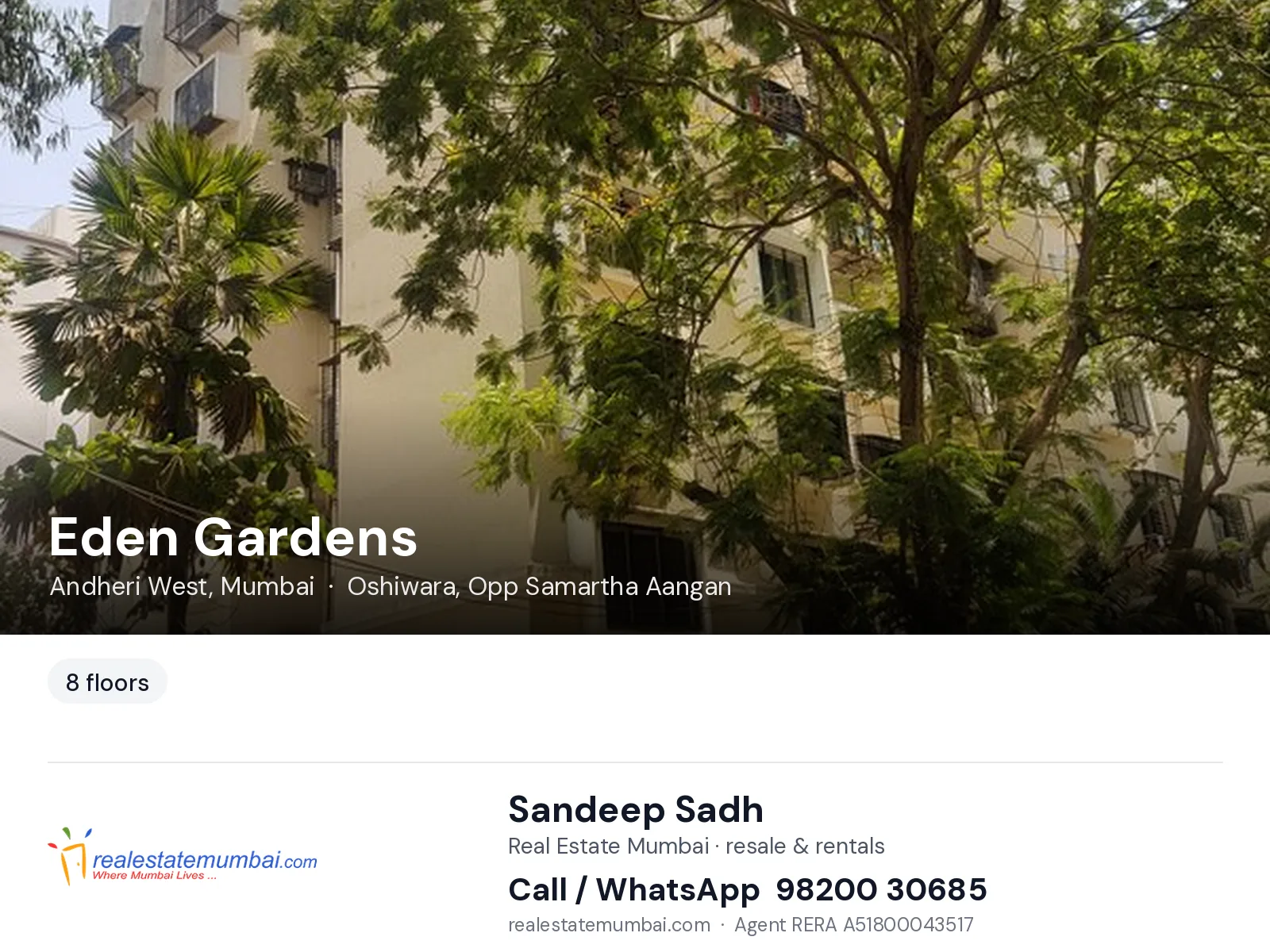 Eden Gardens, Andheri West, Mumbai — flats | Real Estate Mumbai, Sandeep Sadh 98200 30685