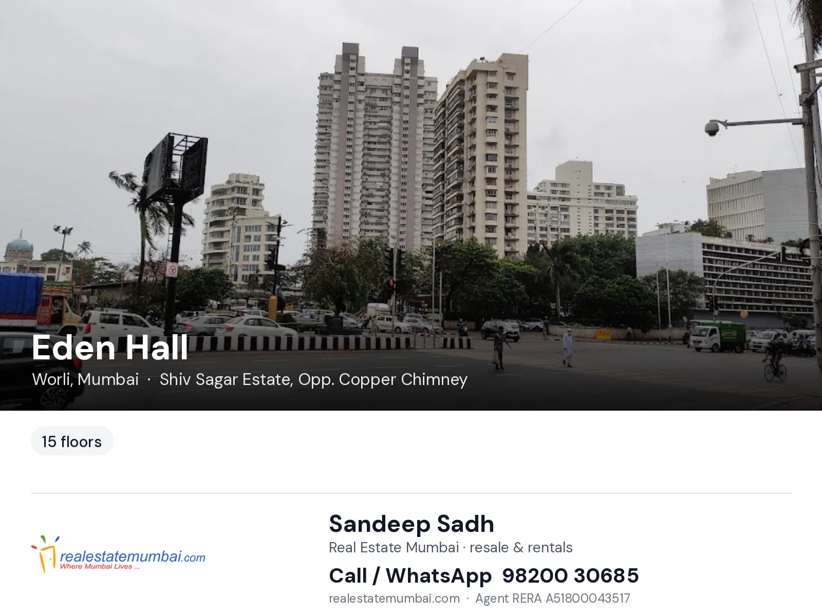 Eden Hall, Worli, Mumbai — flats | Real Estate Mumbai, Sandeep Sadh 98200 30685