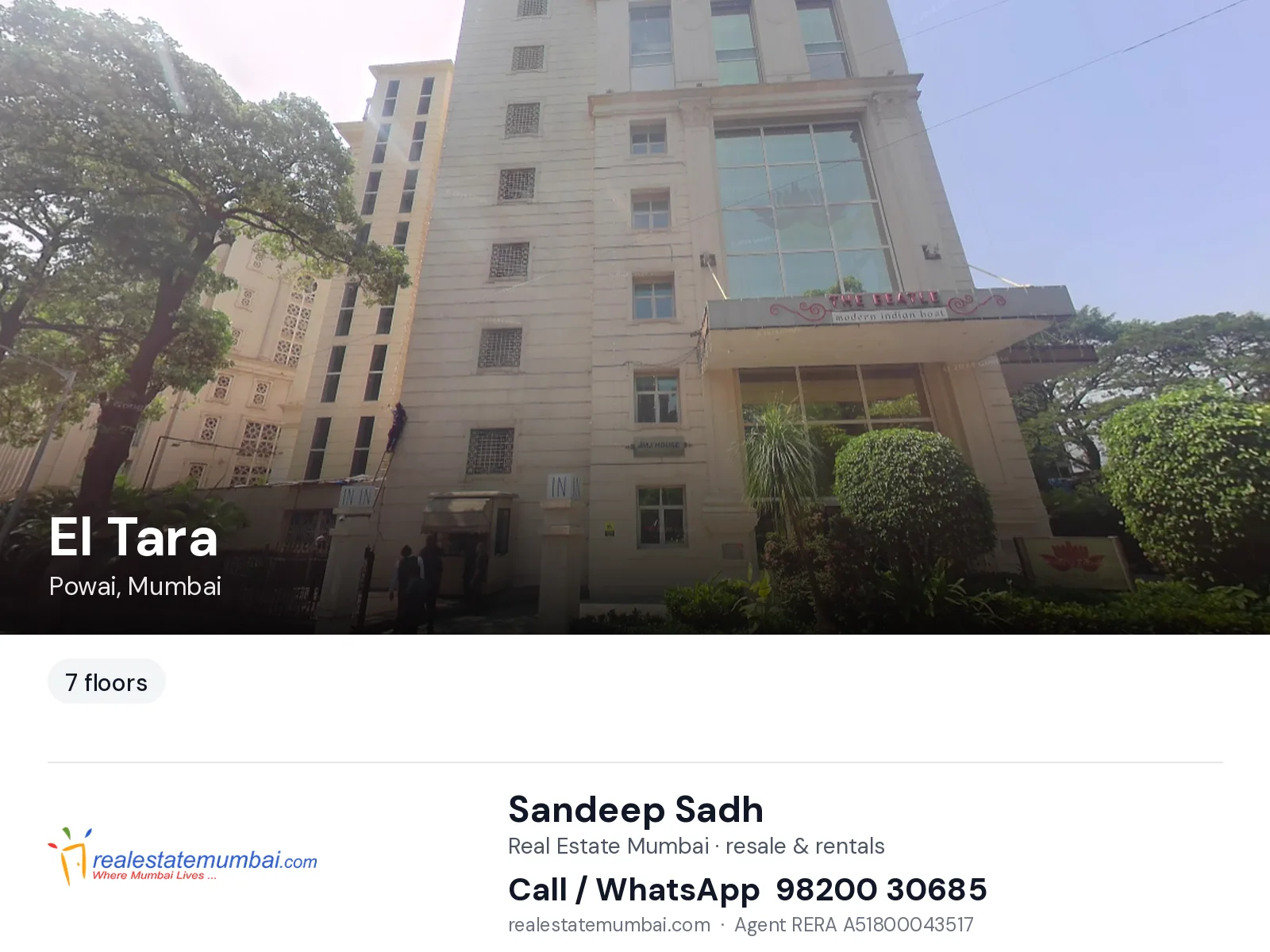 El Tara, Powai, Mumbai — flats | Real Estate Mumbai, Sandeep Sadh 98200 30685
