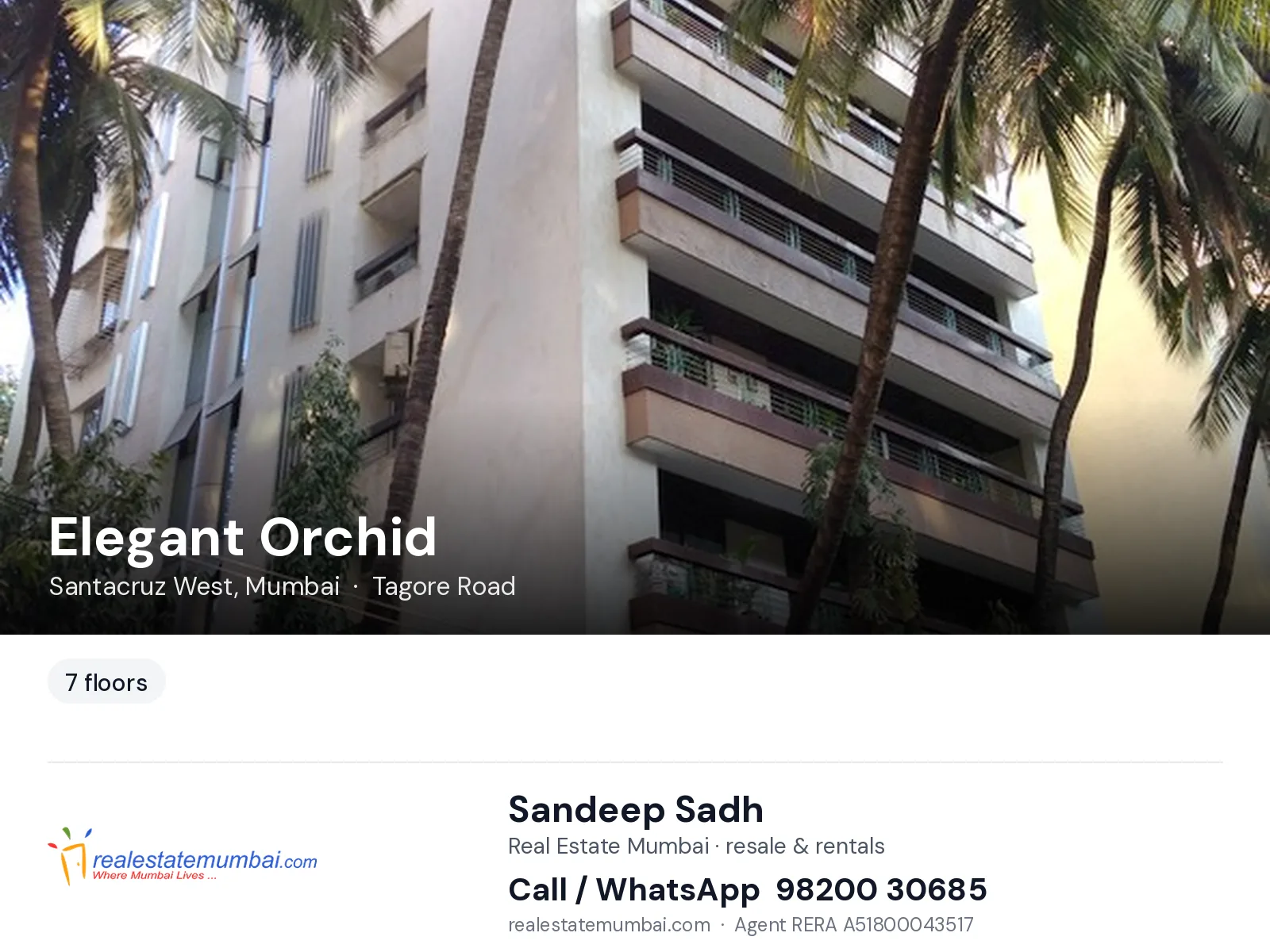 Elegant Orchid, Santacruz West, Mumbai — flats | Real Estate Mumbai, Sandeep Sadh 98200 30685
