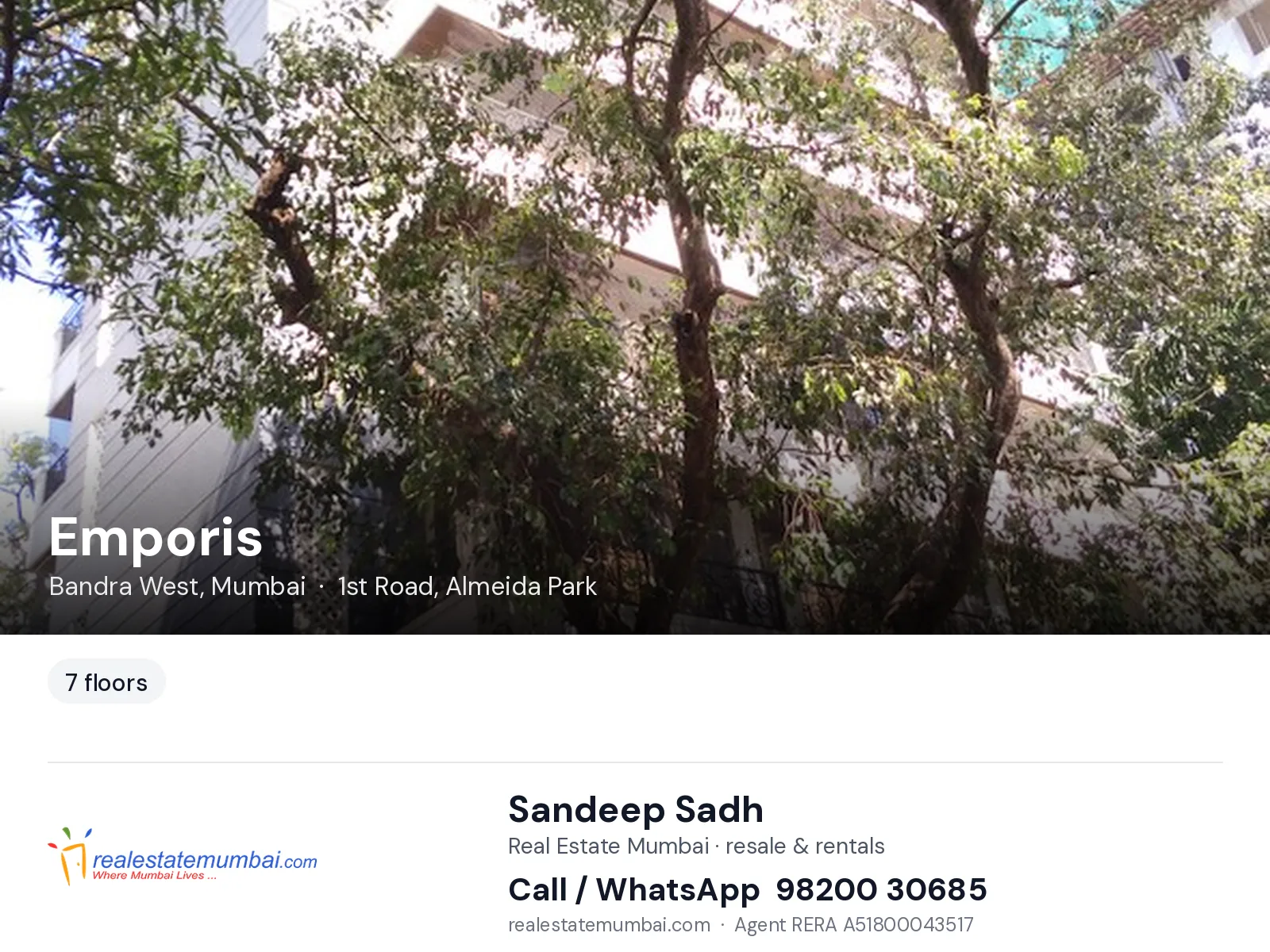 Emporis, Bandra West, Mumbai — flats | Real Estate Mumbai, Sandeep Sadh 98200 30685