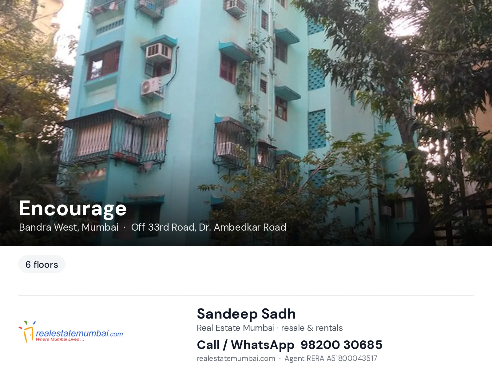 Encourage, Bandra West, Mumbai — flats | Real Estate Mumbai, Sandeep Sadh 98200 30685