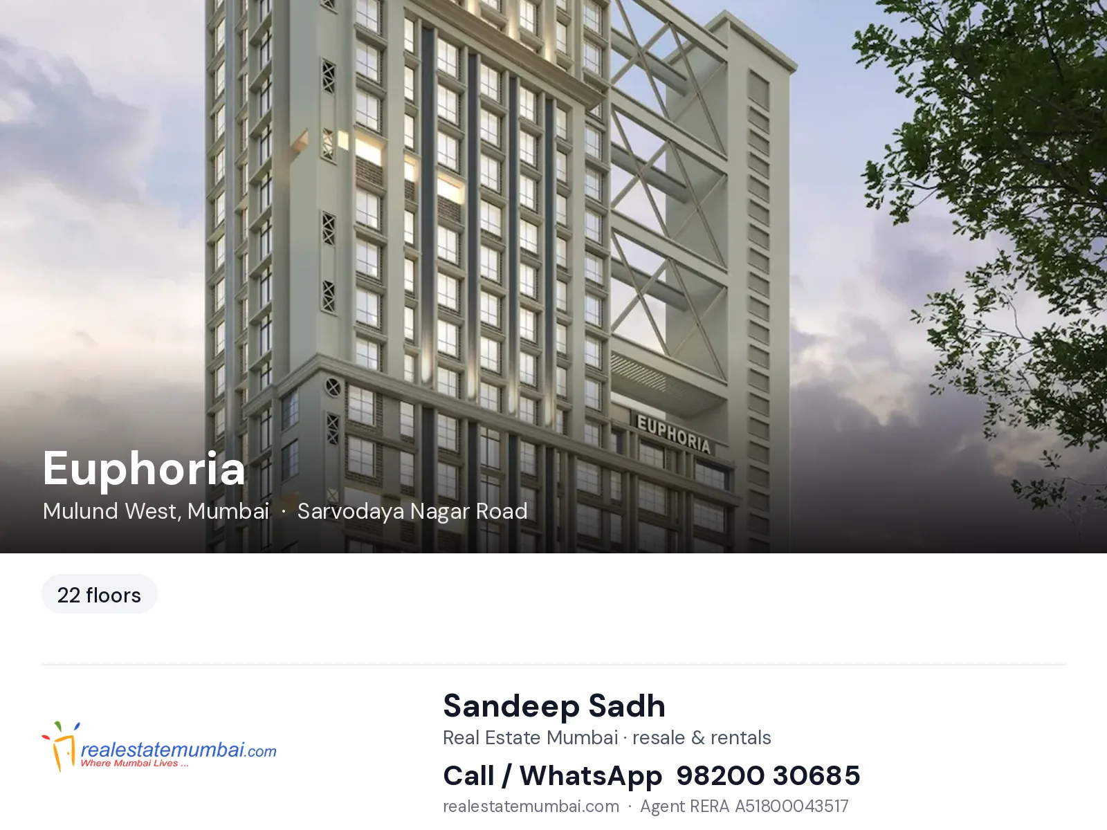 Euphoria, Mulund West, Mumbai — flats | Real Estate Mumbai, Sandeep Sadh 98200 30685