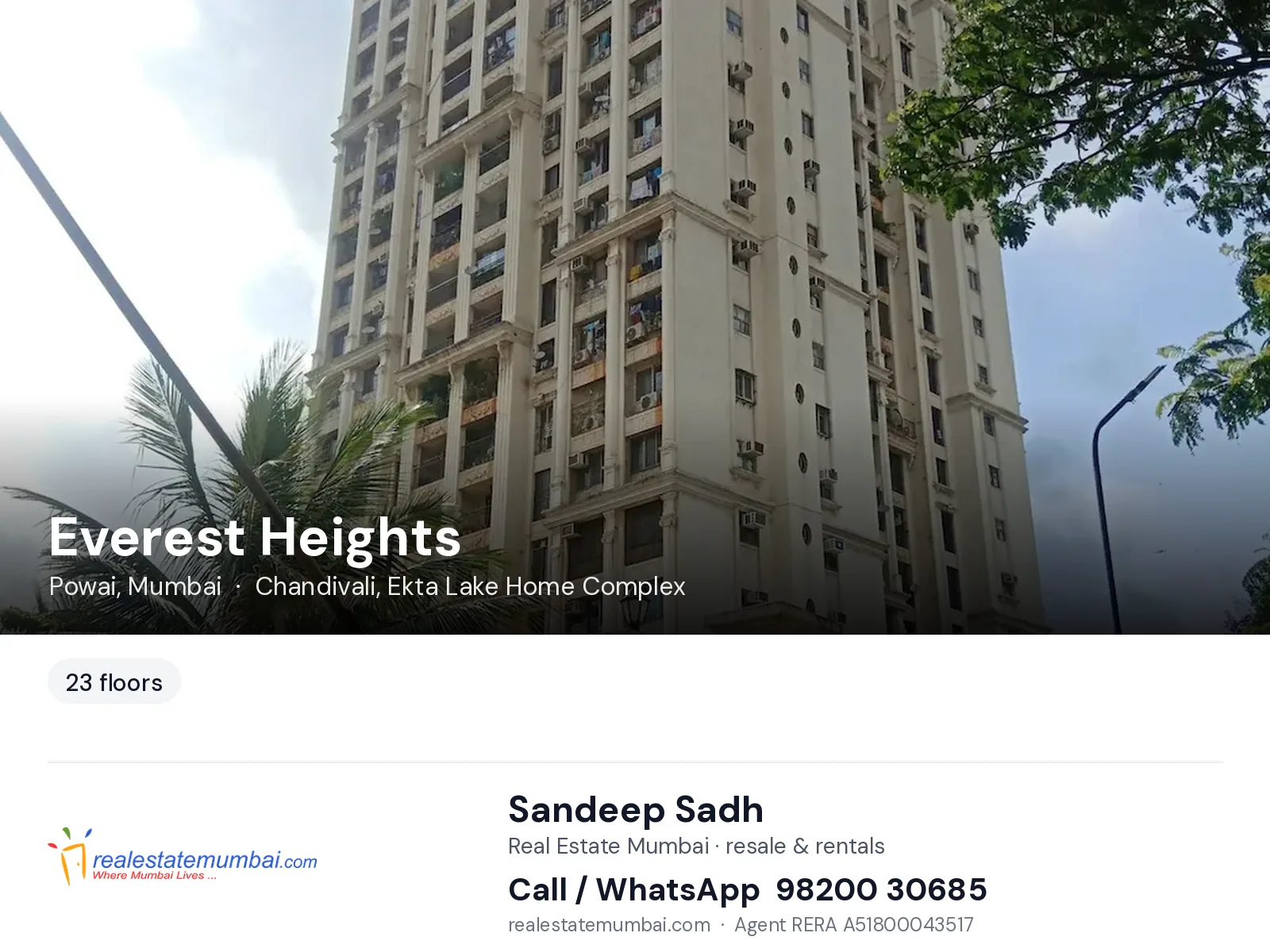 Everest Heights, Powai, Mumbai — flats | Real Estate Mumbai, Sandeep Sadh 98200 30685