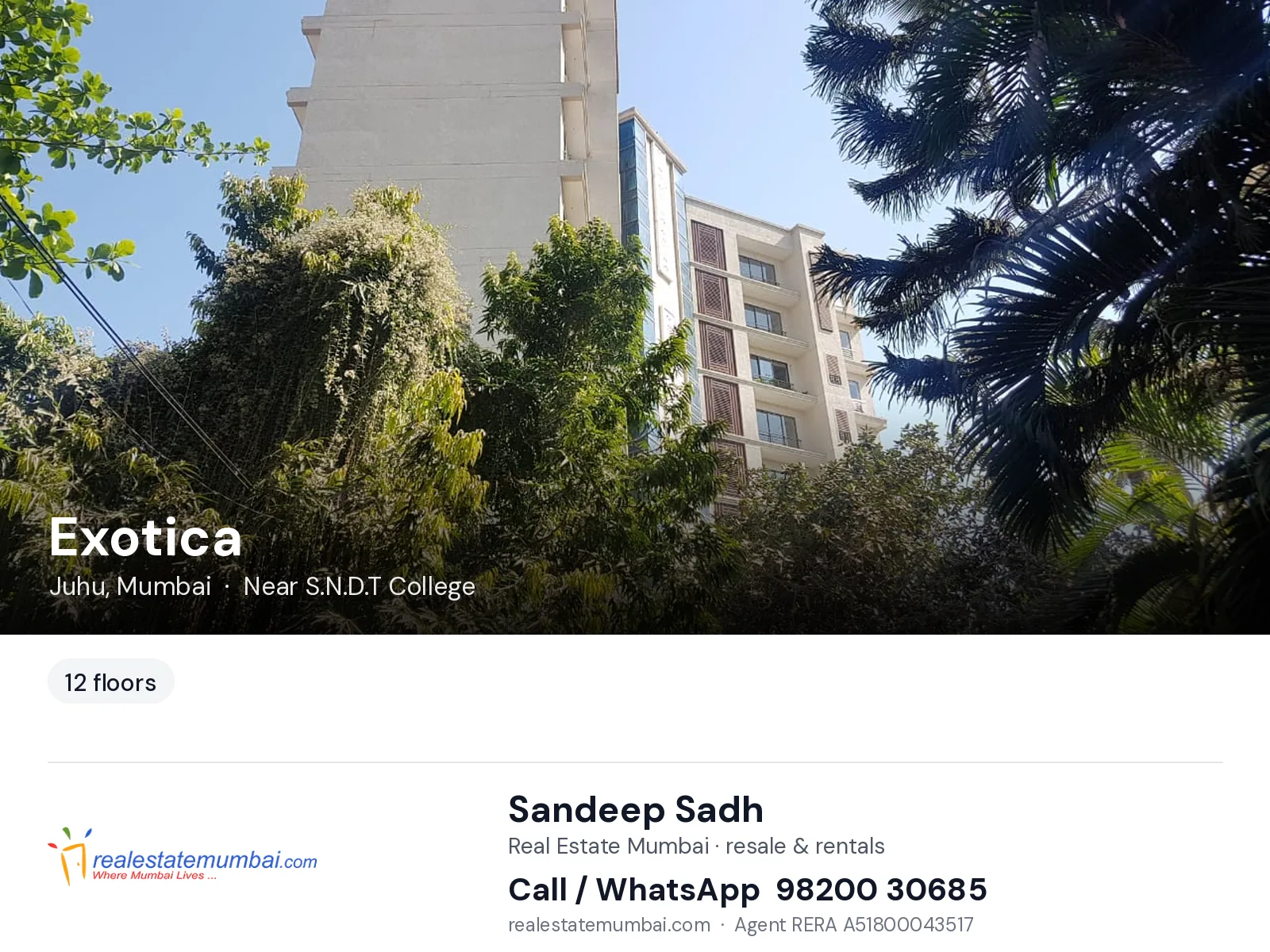 Exotica, Juhu, Mumbai — flats | Real Estate Mumbai, Sandeep Sadh 98200 30685