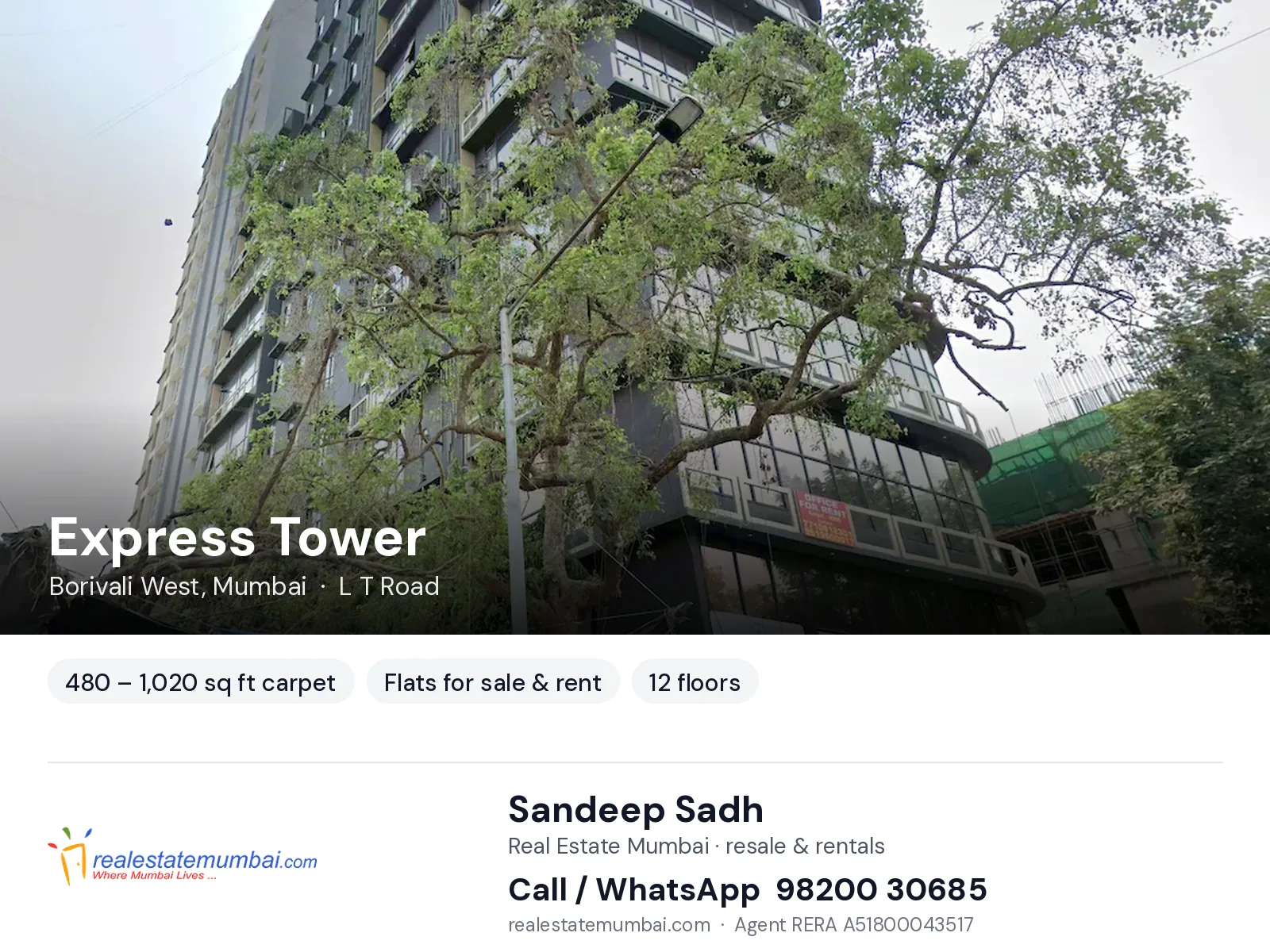 Express Tower, Borivali West, Mumbai — flats for sale & rent | Real Estate Mumbai, Sandeep Sadh 98200 30685