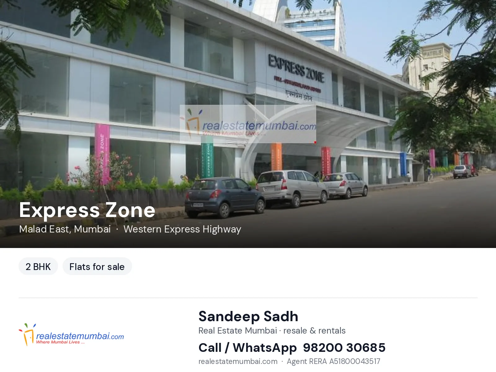 Express Zone, Malad East, Mumbai — 2 BHK flats for sale | Real Estate Mumbai, Sandeep Sadh 98200 30685