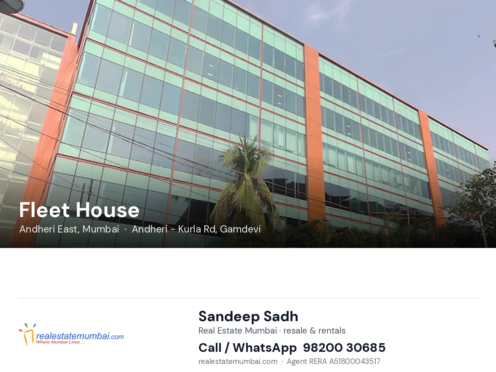 Fleet House, Andheri East, Mumbai — flats | Real Estate Mumbai, Sandeep Sadh 98200 30685