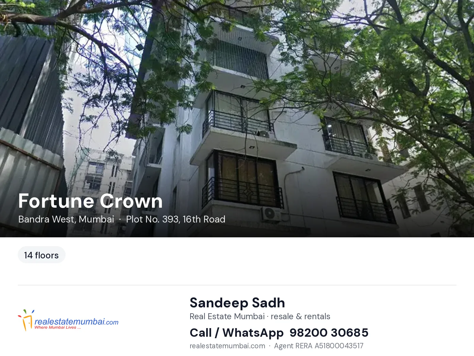 Fortune Crown, Bandra West, Mumbai — flats | Real Estate Mumbai, Sandeep Sadh 98200 30685