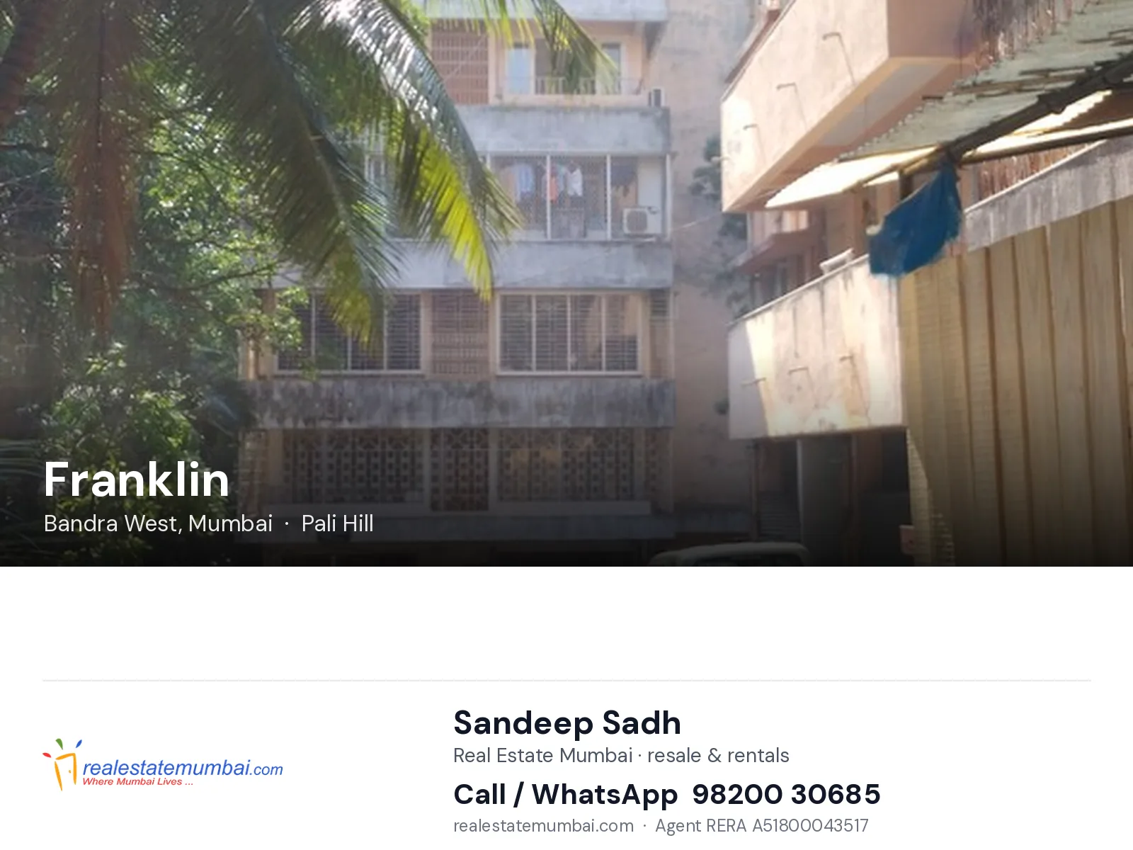 Franklin, Bandra West, Mumbai — flats | Real Estate Mumbai, Sandeep Sadh 98200 30685