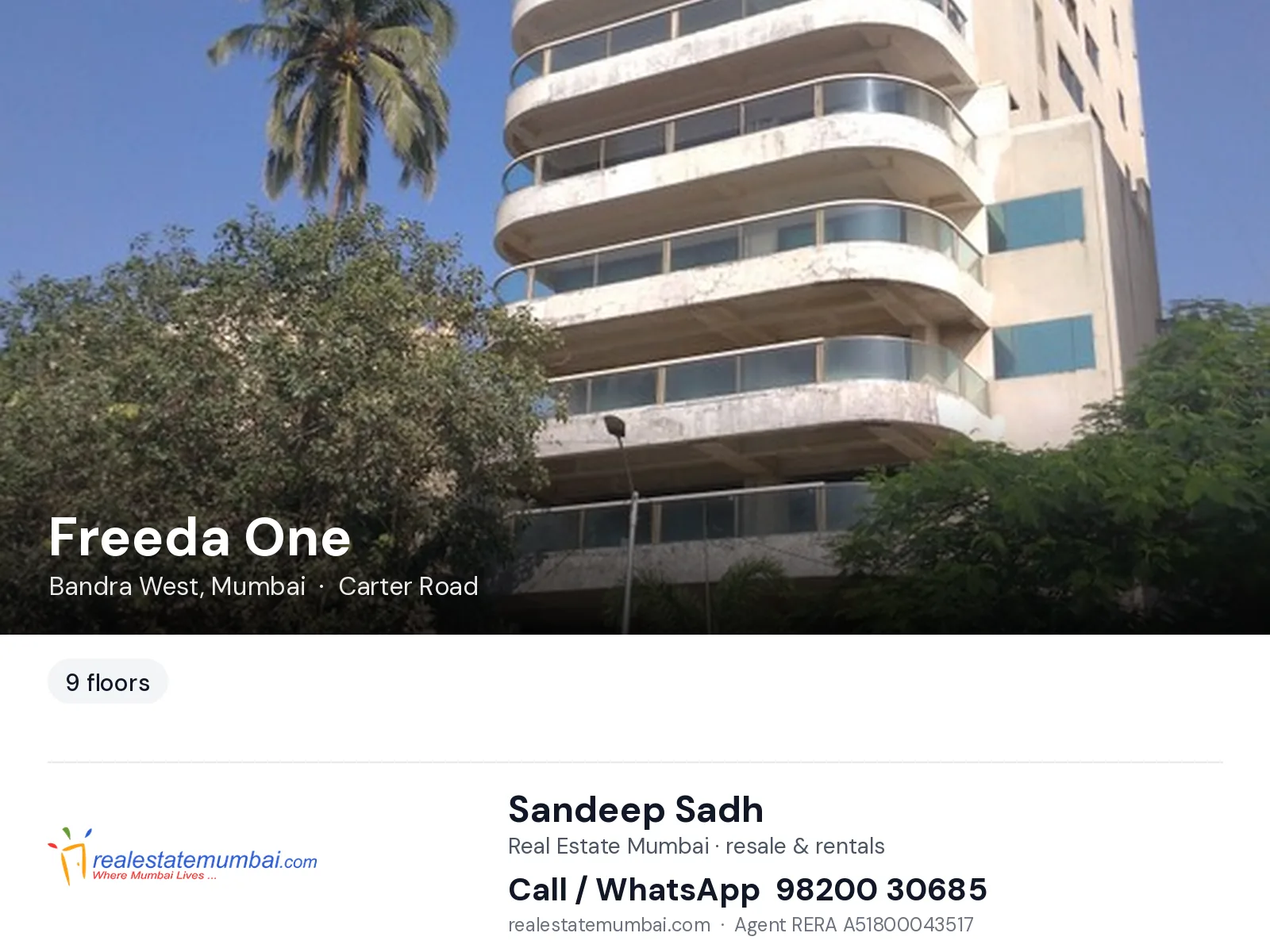 Freeda One, Bandra West, Mumbai — flats | Real Estate Mumbai, Sandeep Sadh 98200 30685
