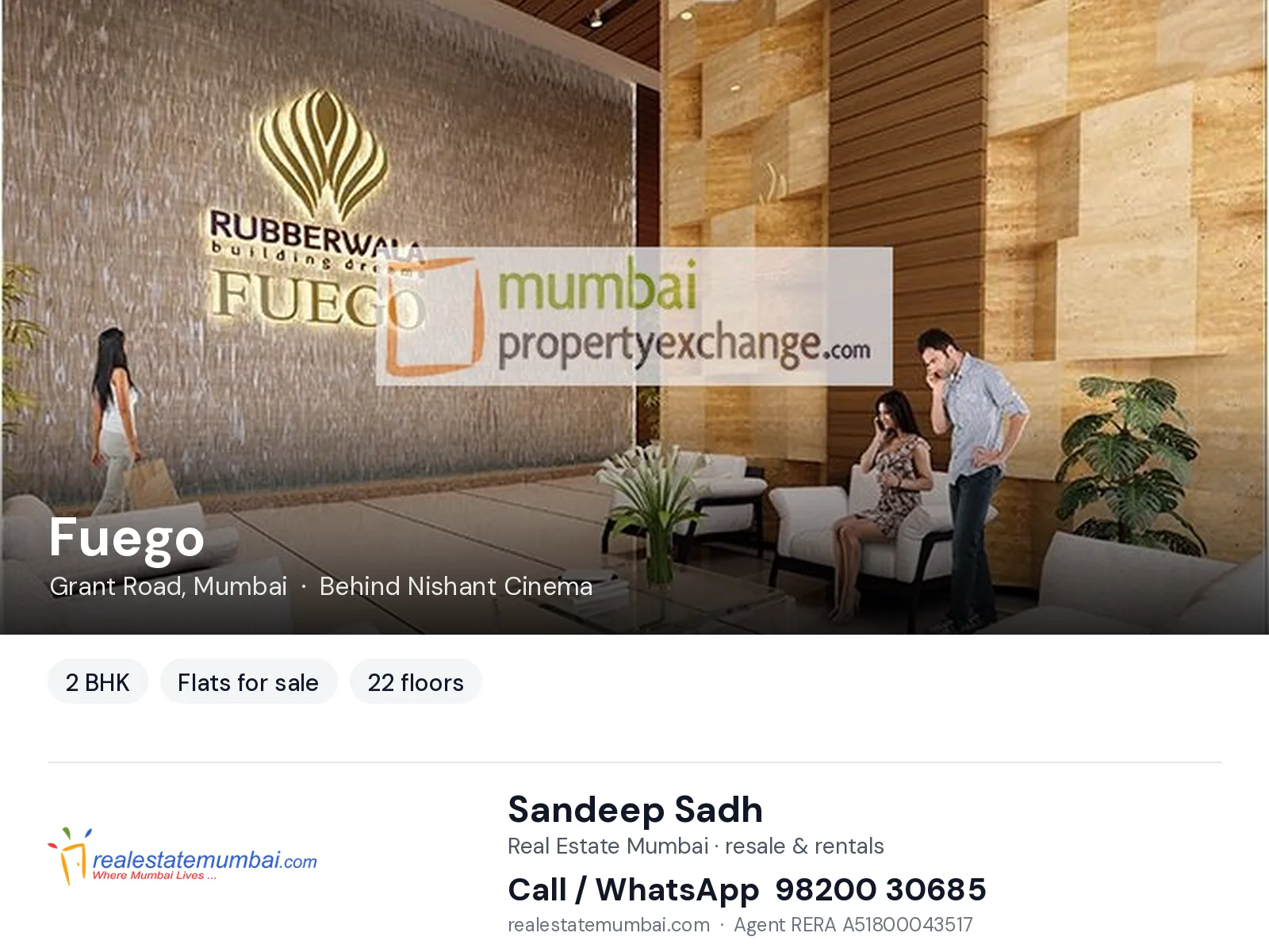 Fuego, Grant Road, Mumbai — 2 BHK flats for sale | Real Estate Mumbai, Sandeep Sadh 98200 30685