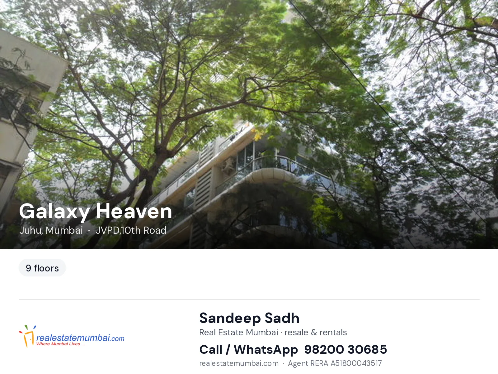 Galaxy Heaven, Juhu, Mumbai — flats | Real Estate Mumbai, Sandeep Sadh 98200 30685