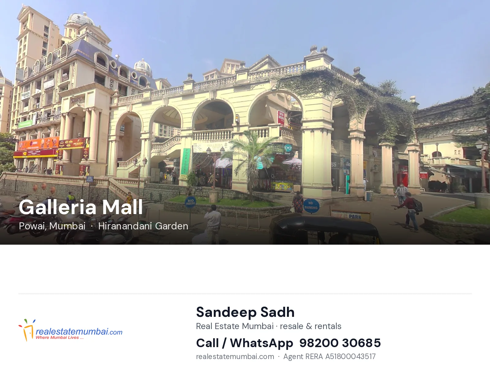 Galleria Mall, Powai, Mumbai — flats | Real Estate Mumbai, Sandeep Sadh 98200 30685