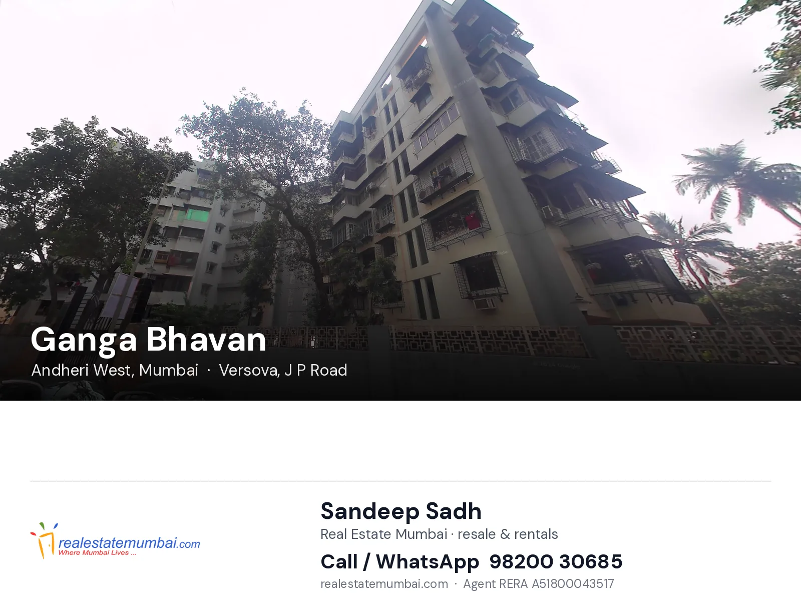 Ganga Bhavan, Andheri West, Mumbai — flats | Real Estate Mumbai, Sandeep Sadh 98200 30685