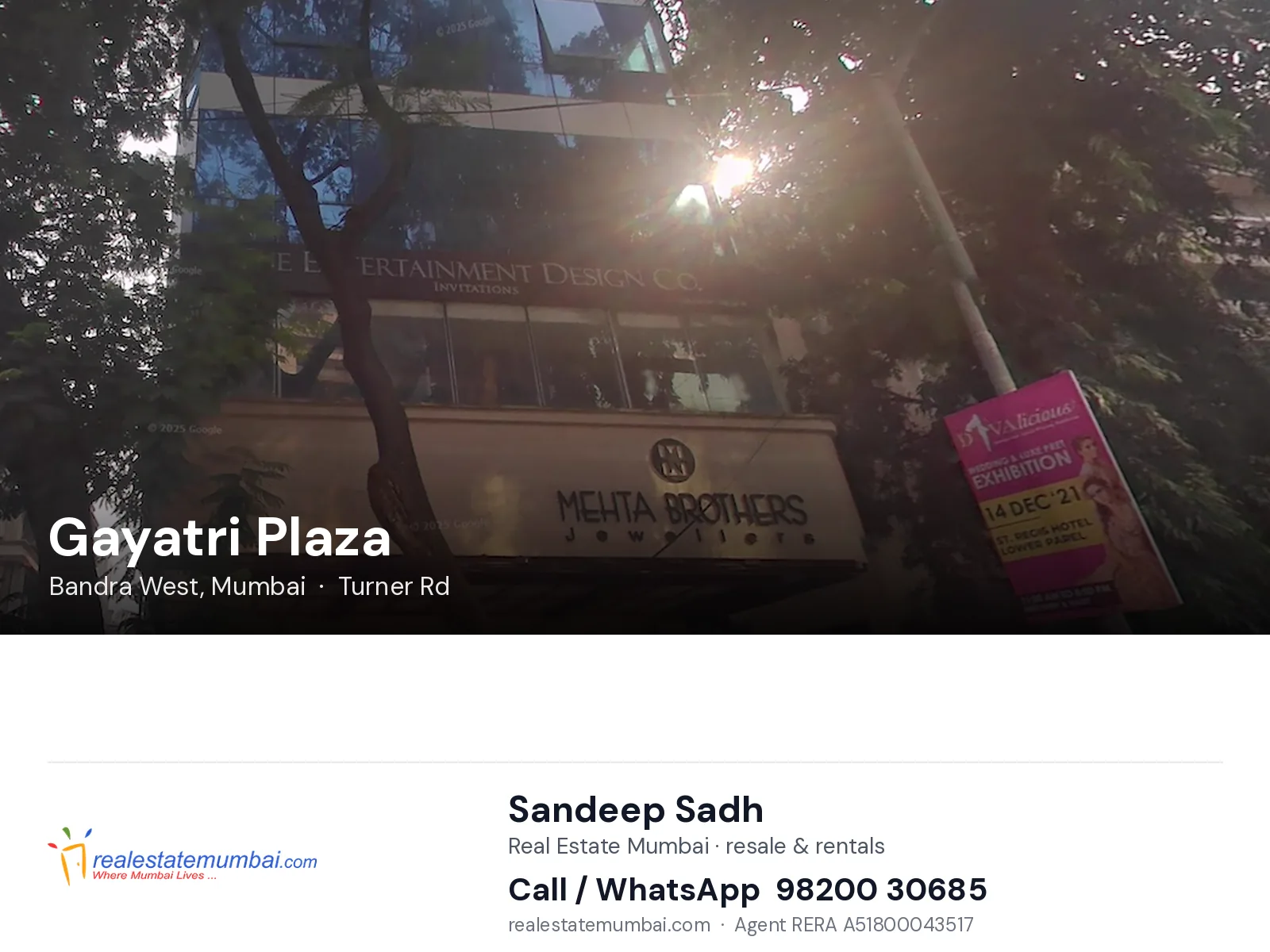 Gayatri Plaza, Bandra West, Mumbai — flats | Real Estate Mumbai, Sandeep Sadh 98200 30685