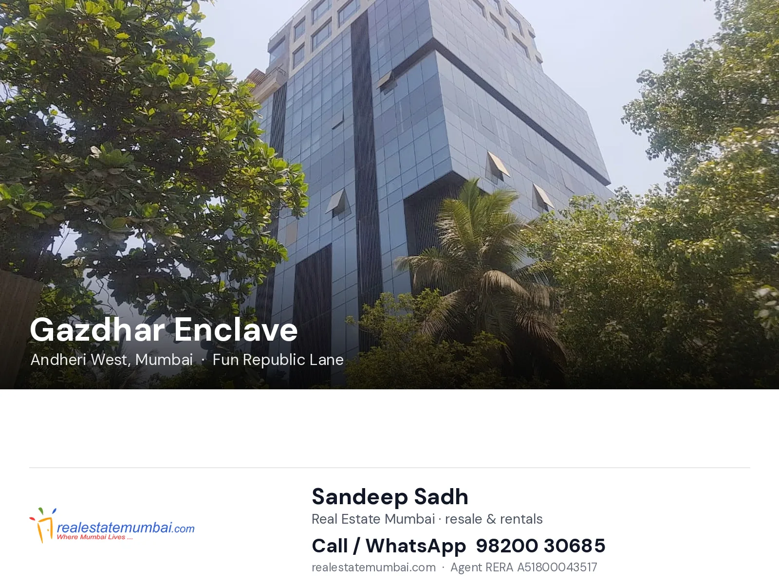 Gazdhar Enclave, Andheri West, Mumbai — flats | Real Estate Mumbai, Sandeep Sadh 98200 30685