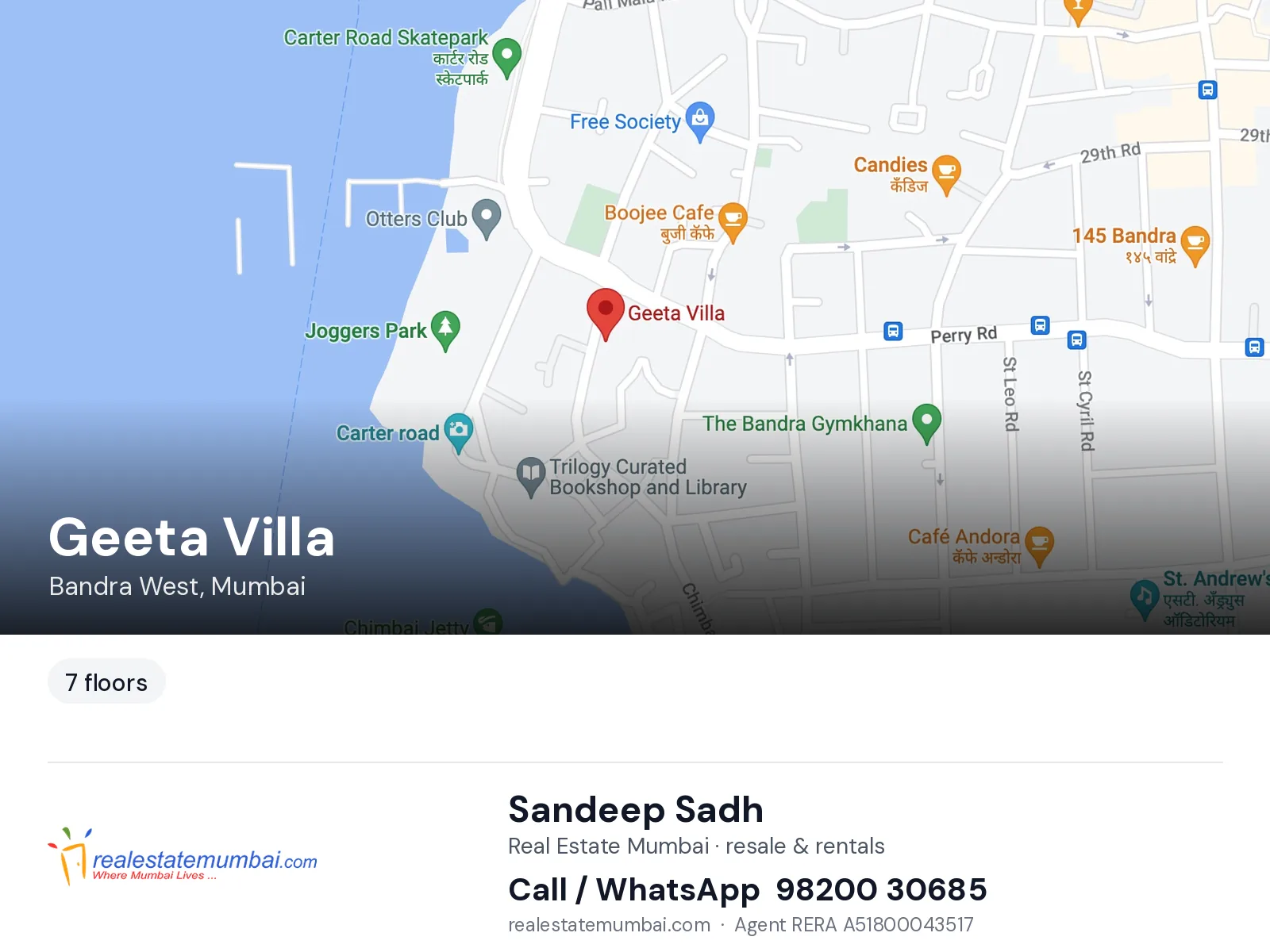 Geeta Villa, Bandra West, Mumbai — flats | Real Estate Mumbai, Sandeep Sadh 98200 30685