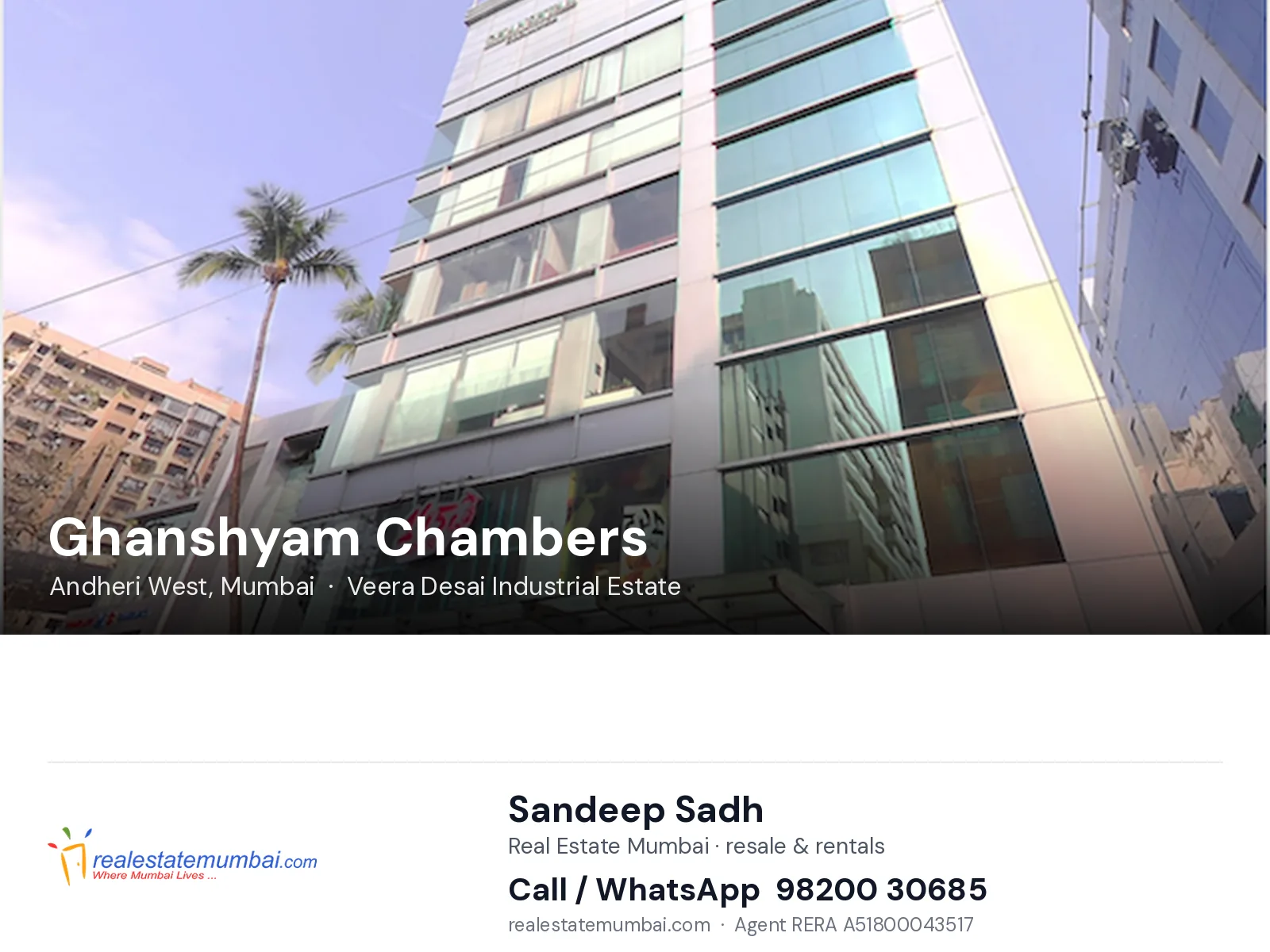 Ghanshyam Chambers, Andheri West, Mumbai — flats | Real Estate Mumbai, Sandeep Sadh 98200 30685