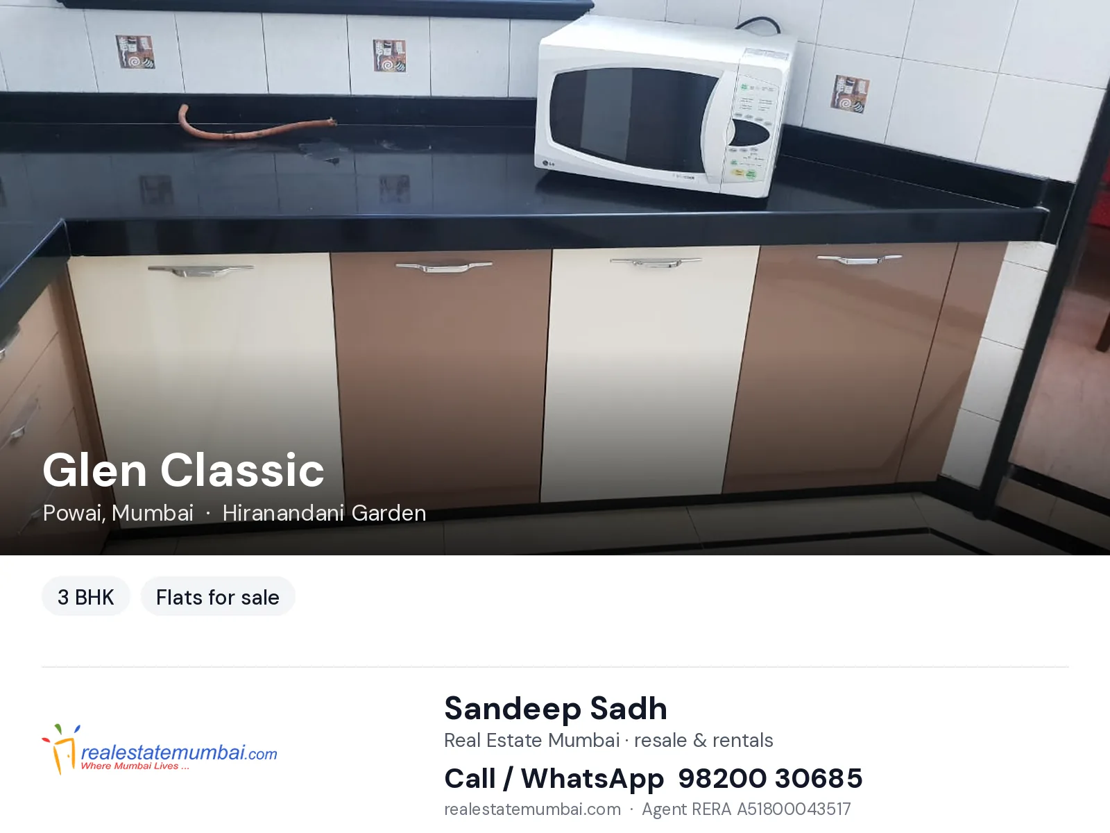 Glen Classic, Powai, Mumbai — 3 BHK flats for sale | Real Estate Mumbai, Sandeep Sadh 98200 30685