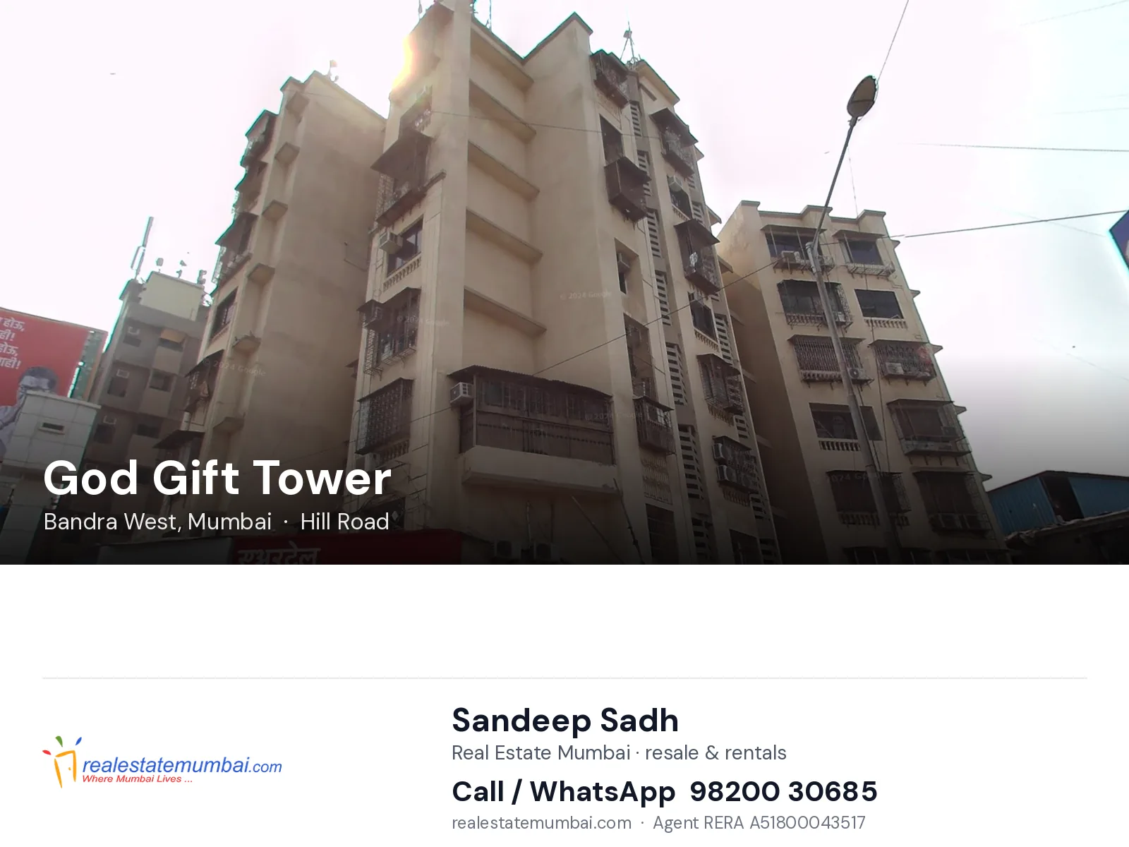 God Gift Tower, Bandra West, Mumbai — flats | Real Estate Mumbai, Sandeep Sadh 98200 30685