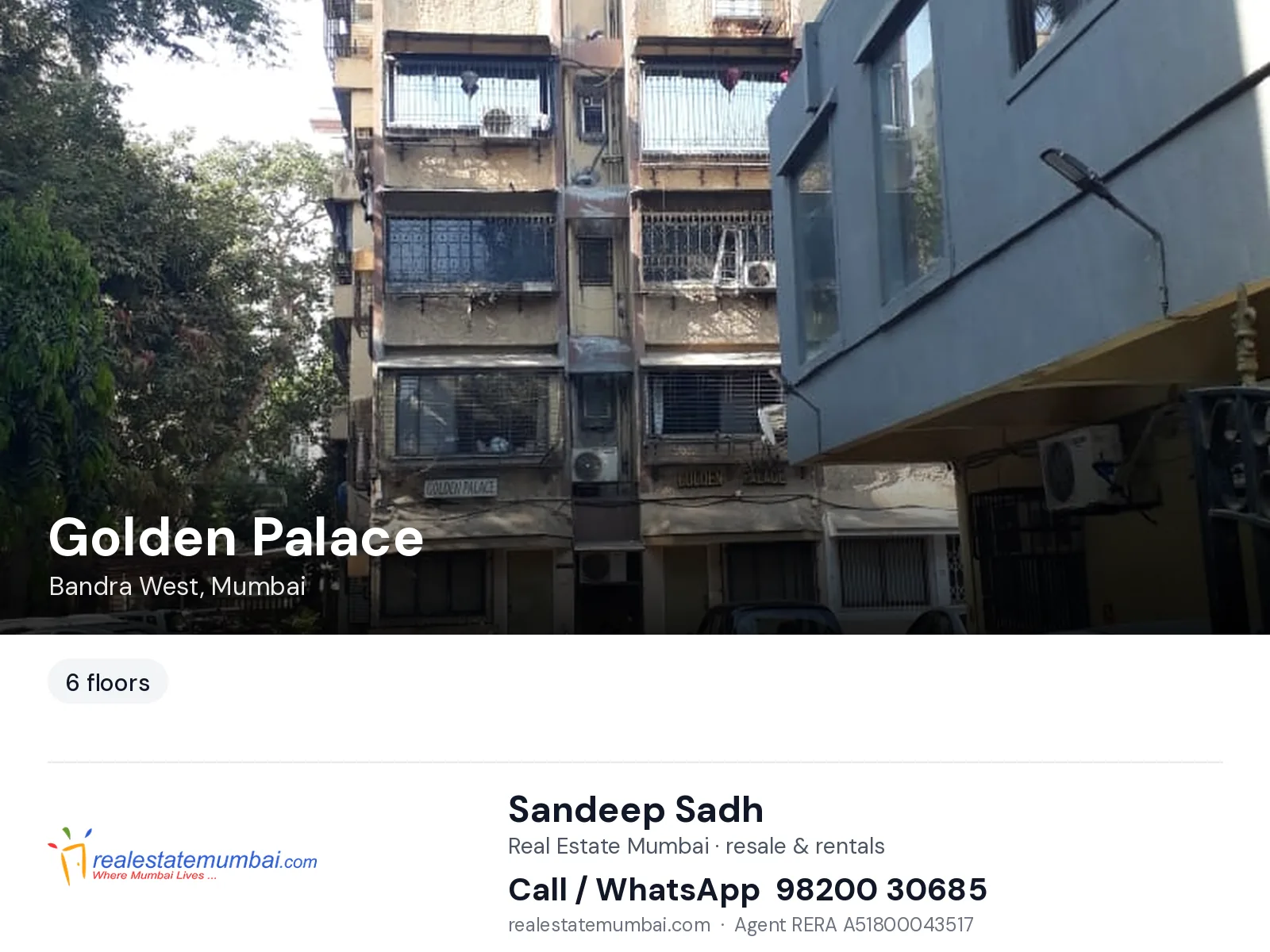Golden Palace, Bandra West, Mumbai — flats | Real Estate Mumbai, Sandeep Sadh 98200 30685