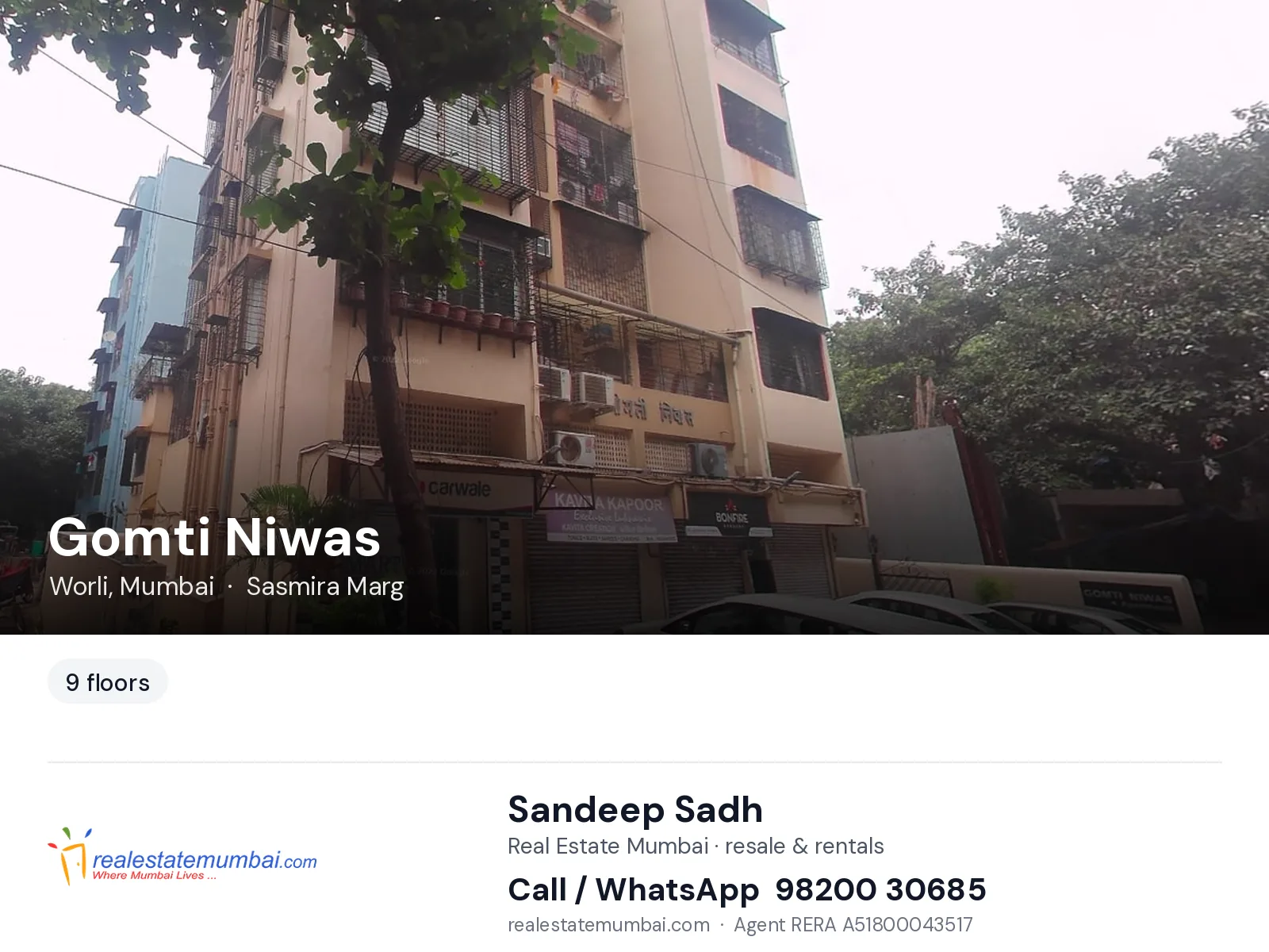 Gomti Niwas, Worli, Mumbai — flats | Real Estate Mumbai, Sandeep Sadh 98200 30685