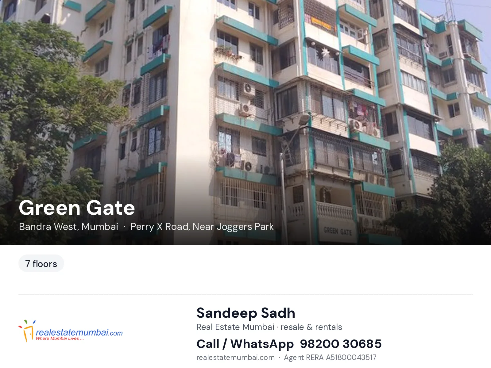 Green Gate, Bandra West, Mumbai — flats | Real Estate Mumbai, Sandeep Sadh 98200 30685