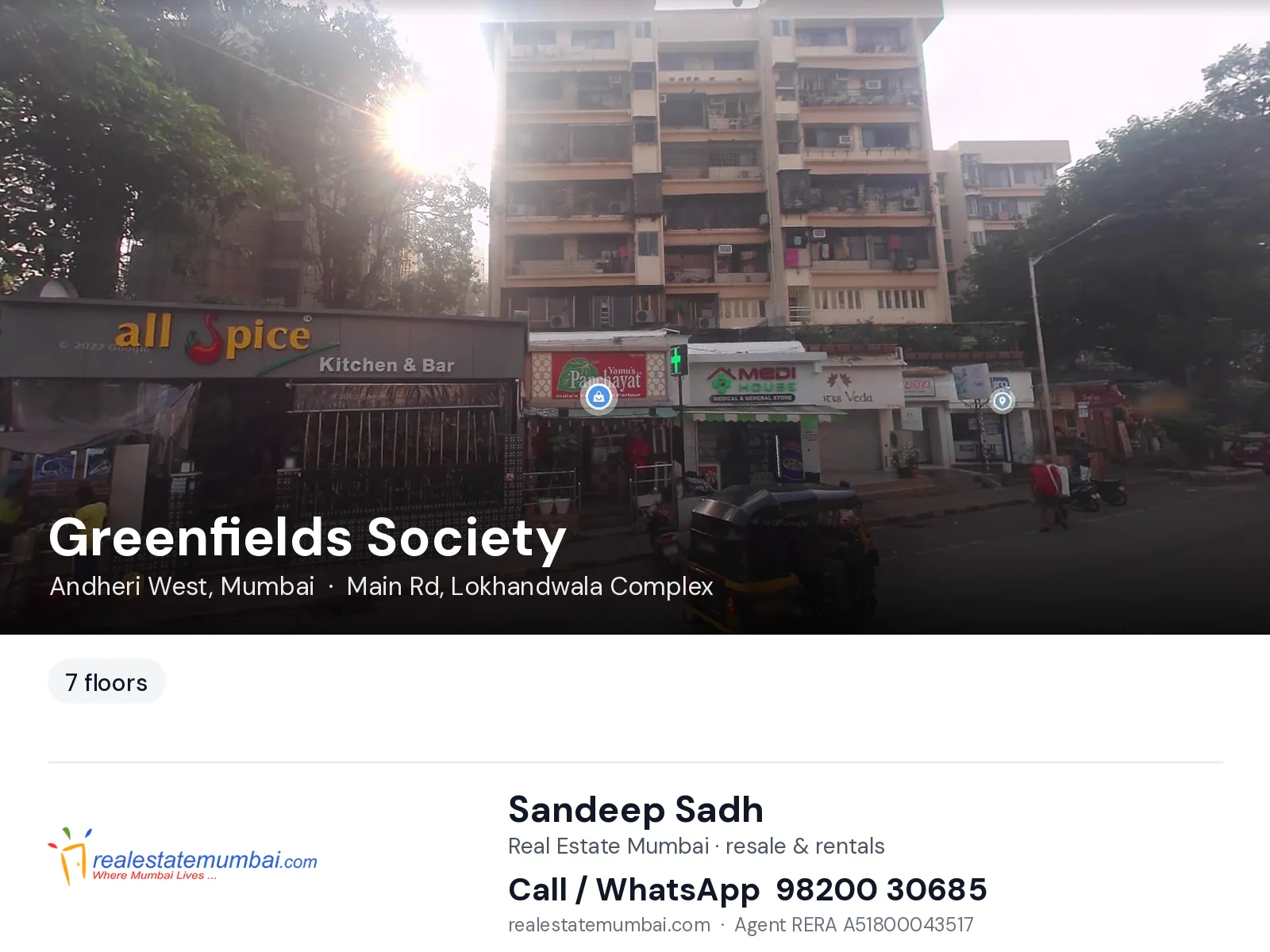 Greenfields Society, Andheri West, Mumbai — flats | Real Estate Mumbai, Sandeep Sadh 98200 30685