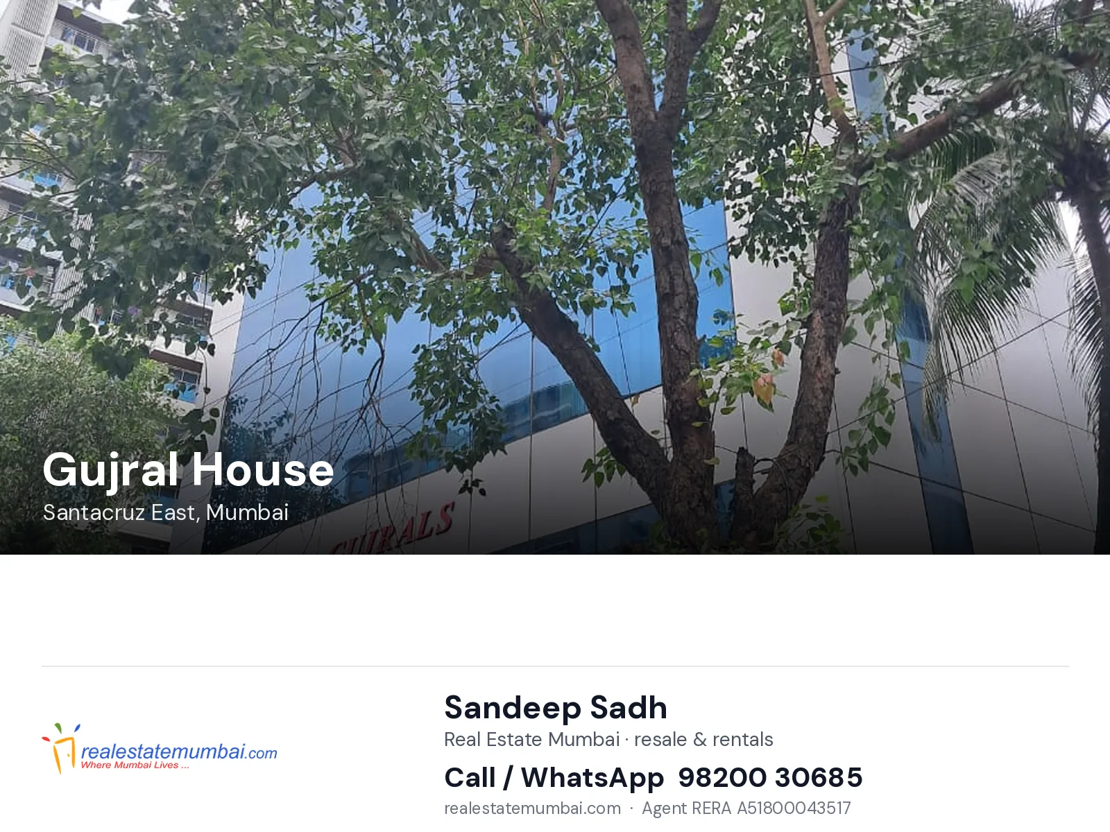 Gujral House, Santacruz East, Mumbai — flats | Real Estate Mumbai, Sandeep Sadh 98200 30685