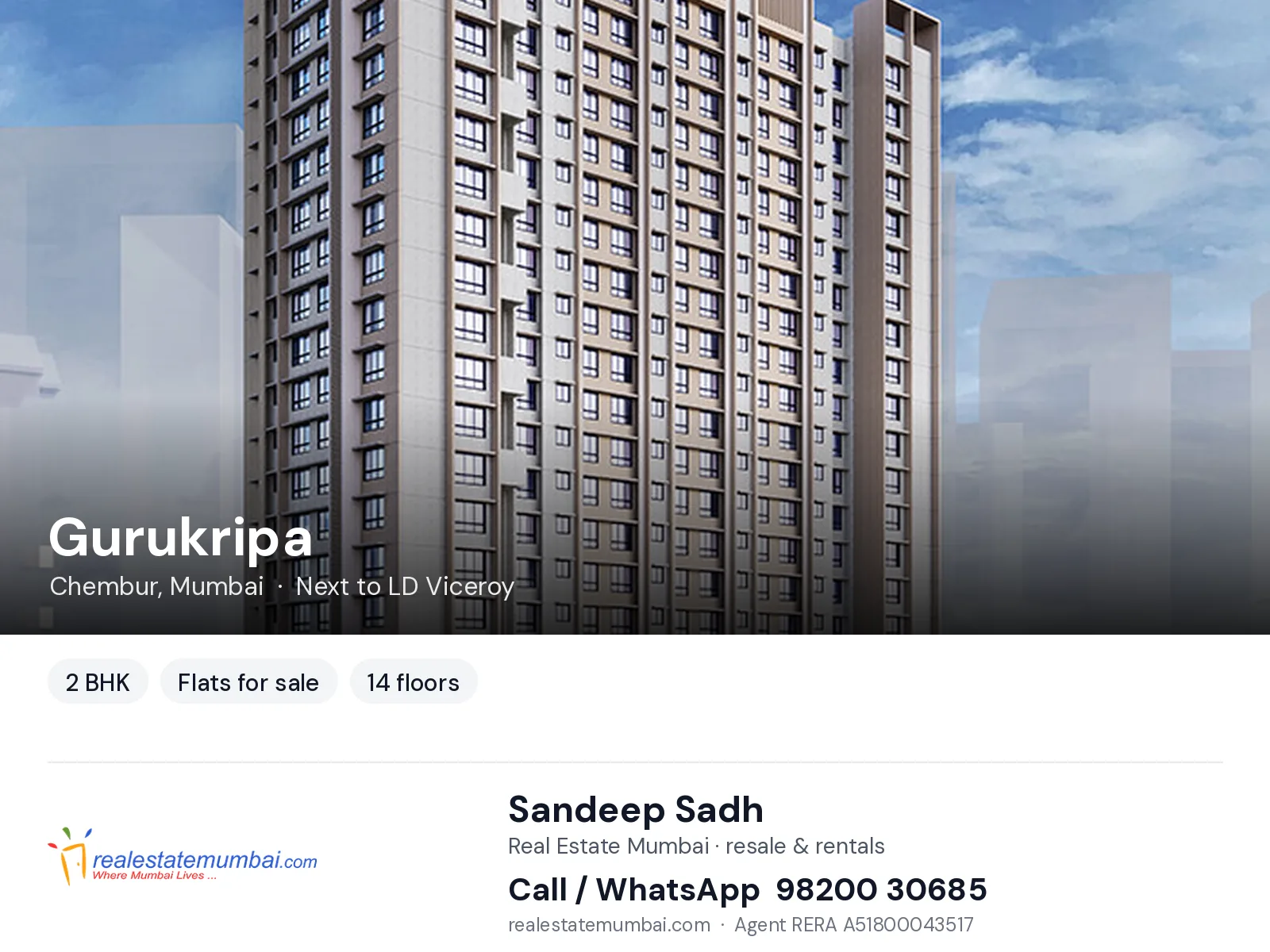 Gurukripa, Chembur, Mumbai — 2 BHK flats for sale | Real Estate Mumbai, Sandeep Sadh 98200 30685