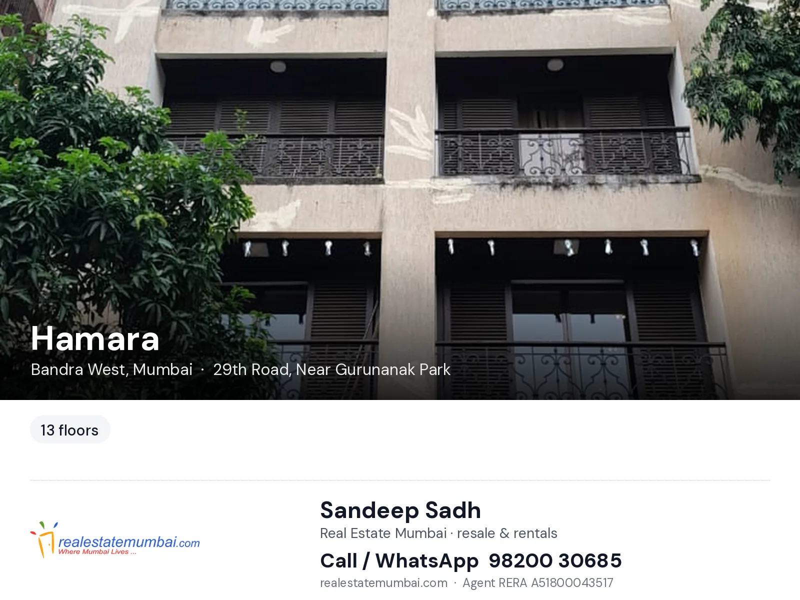Hamara, Bandra West, Mumbai — flats | Real Estate Mumbai, Sandeep Sadh 98200 30685
