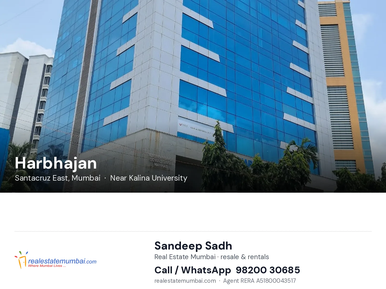 Harbhajan, Santacruz East, Mumbai — flats | Real Estate Mumbai, Sandeep Sadh 98200 30685
