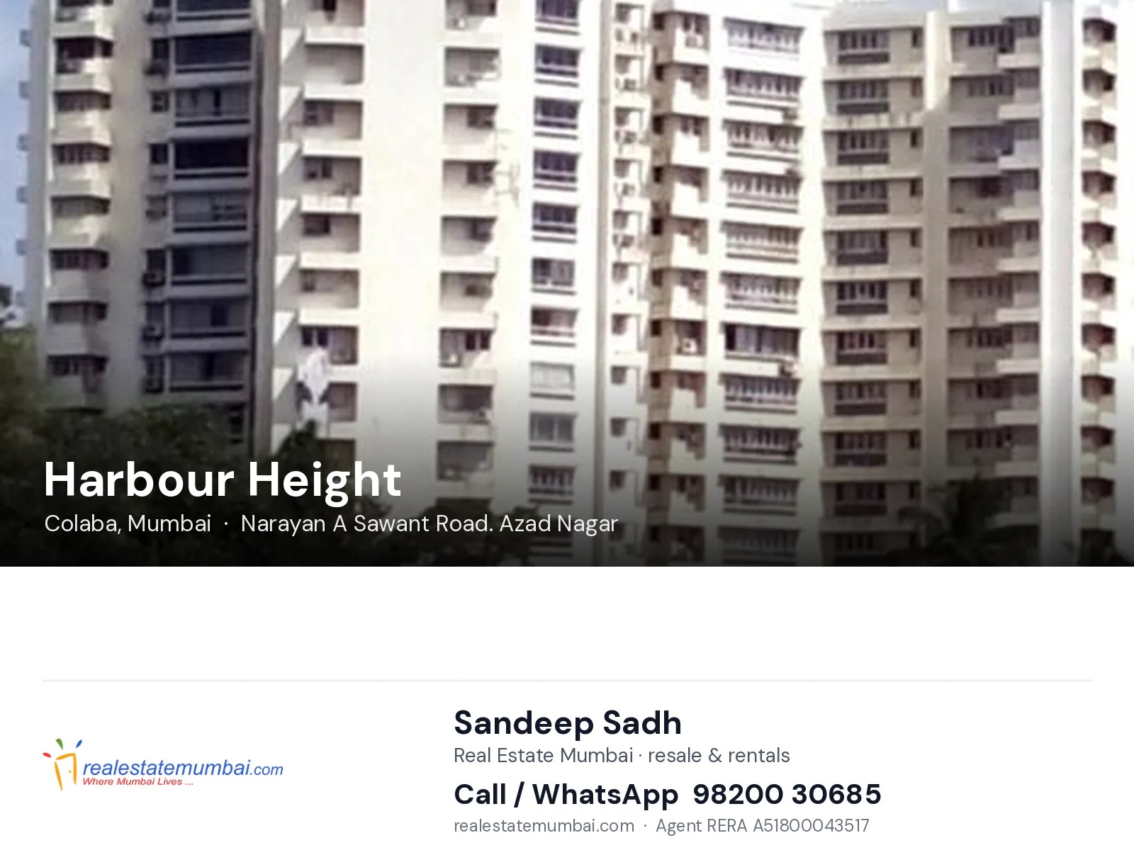 Harbour Height, Colaba, Mumbai — flats | Real Estate Mumbai, Sandeep Sadh 98200 30685