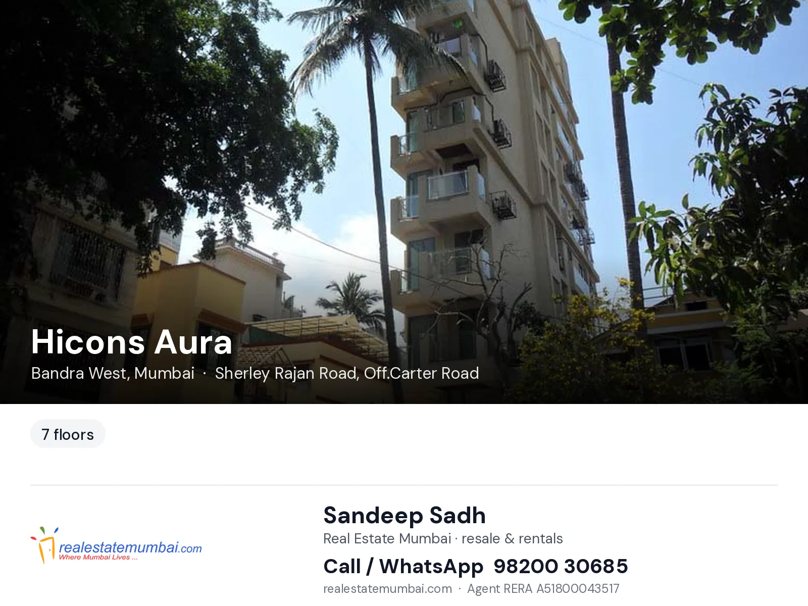 Hicons Aura, Bandra West, Mumbai — flats | Real Estate Mumbai, Sandeep Sadh 98200 30685