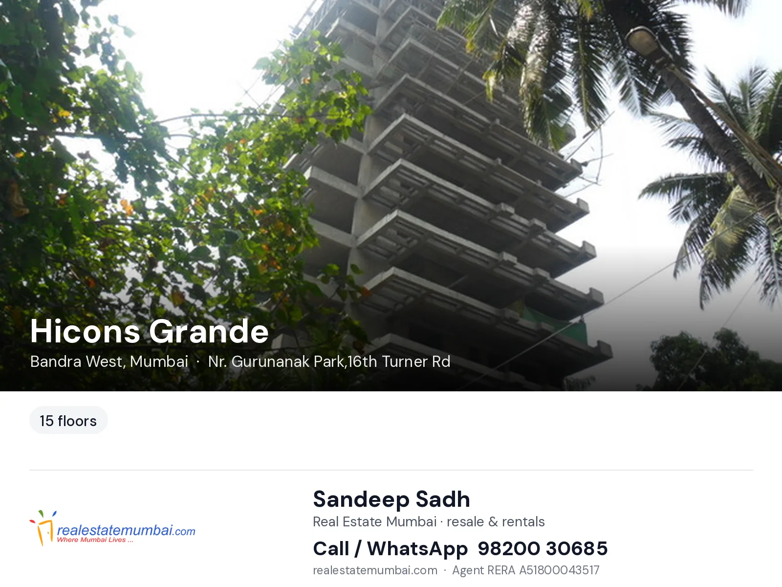 Hicons Grande, Bandra West, Mumbai — flats | Real Estate Mumbai, Sandeep Sadh 98200 30685