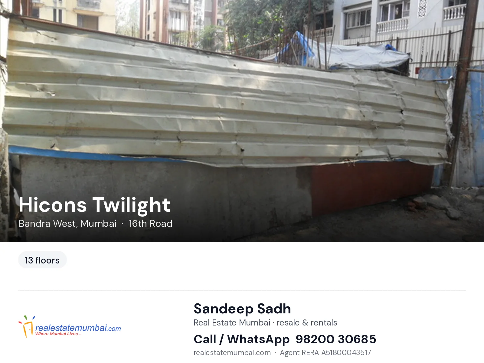 Hicons Twilight, Bandra West, Mumbai — flats | Real Estate Mumbai, Sandeep Sadh 98200 30685