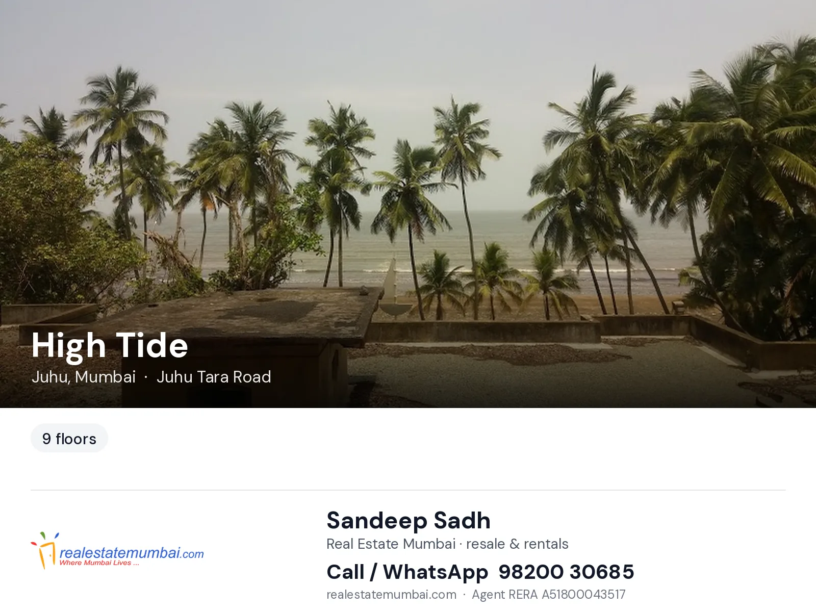 High Tide, Juhu, Mumbai — flats | Real Estate Mumbai, Sandeep Sadh 98200 30685