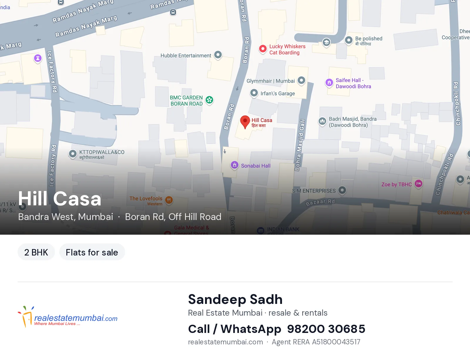 Hill Casa, Bandra West, Mumbai — 2 BHK flats for sale | Real Estate Mumbai, Sandeep Sadh 98200 30685