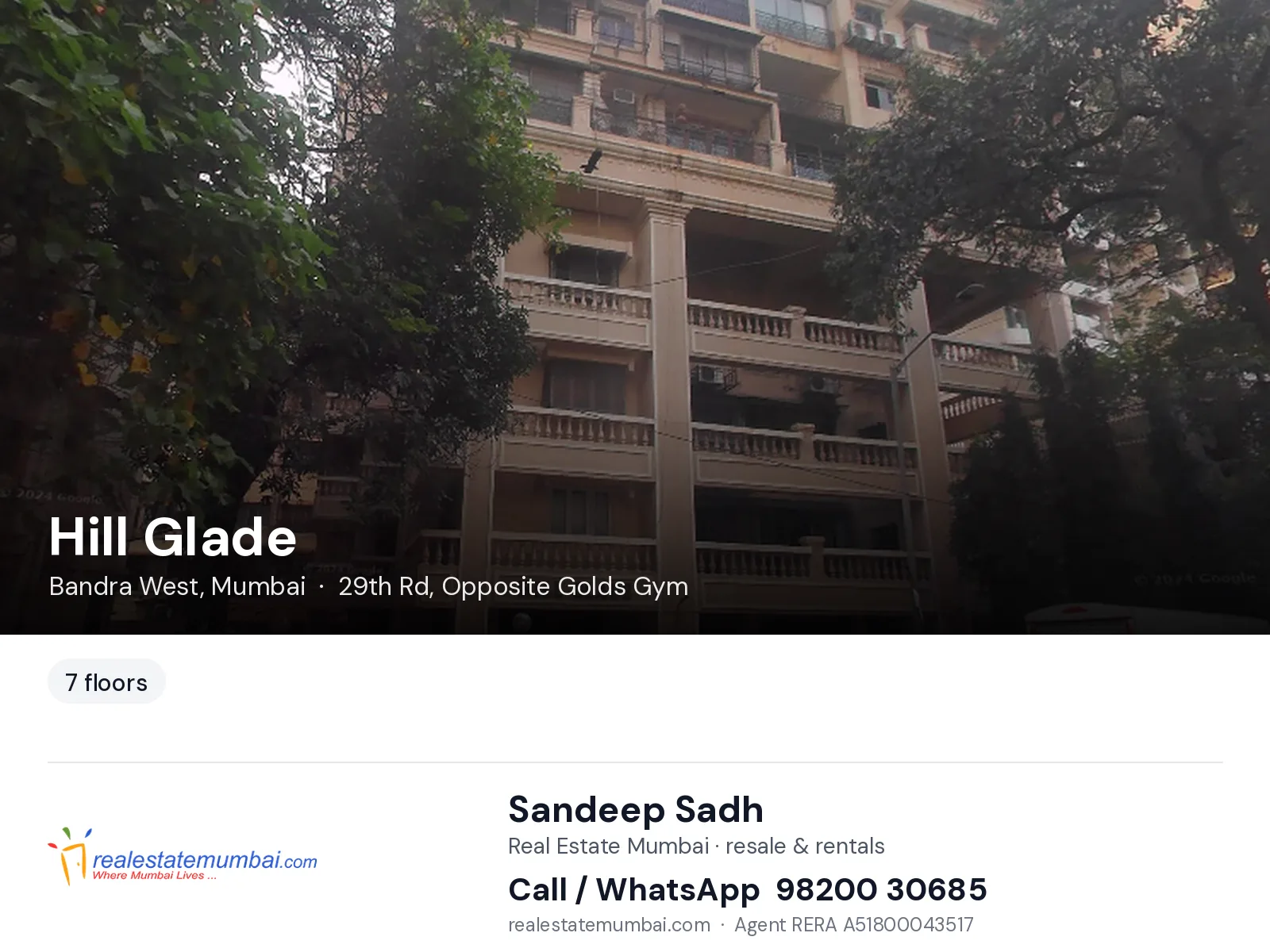 Hill Glade, Bandra West, Mumbai — flats | Real Estate Mumbai, Sandeep Sadh 98200 30685