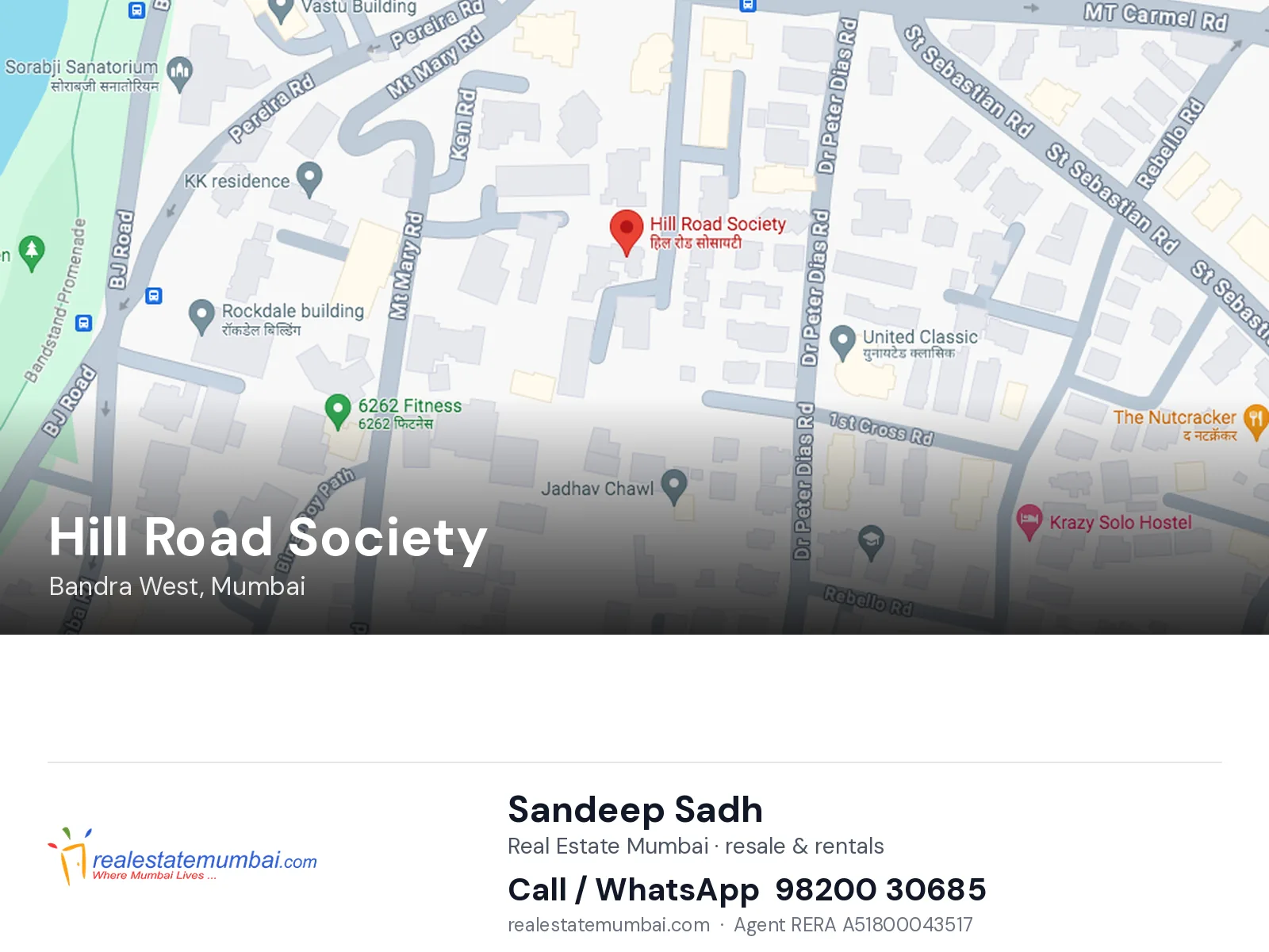 Hill Road Society, Bandra West, Mumbai — flats | Real Estate Mumbai, Sandeep Sadh 98200 30685