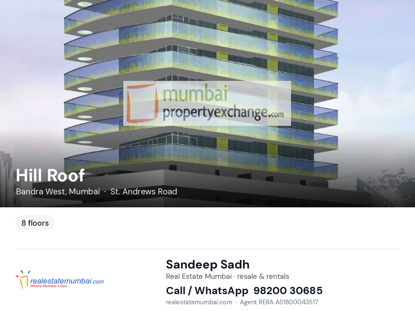 Hill Roof, Bandra West, Mumbai — flats | Real Estate Mumbai, Sandeep Sadh 98200 30685