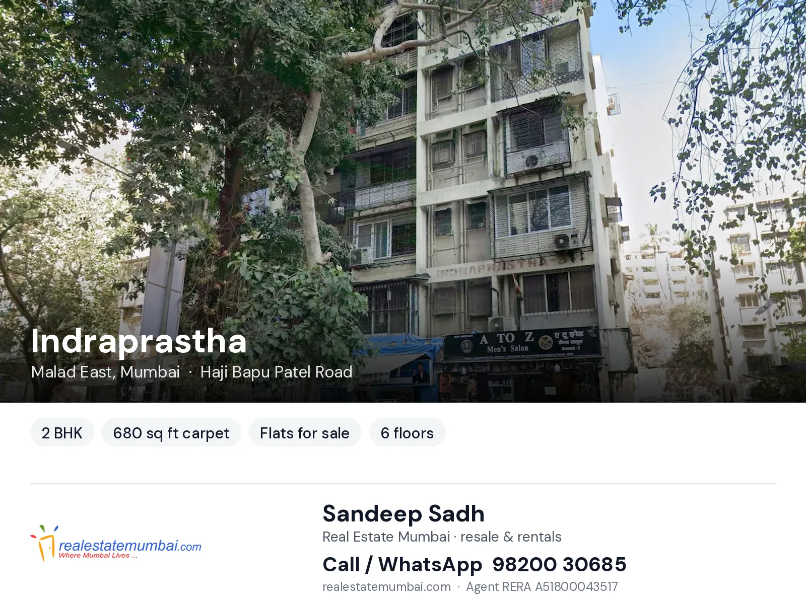 Indraprastha, Malad East, Mumbai — 2 BHK flats for sale | Real Estate Mumbai, Sandeep Sadh 98200 30685
