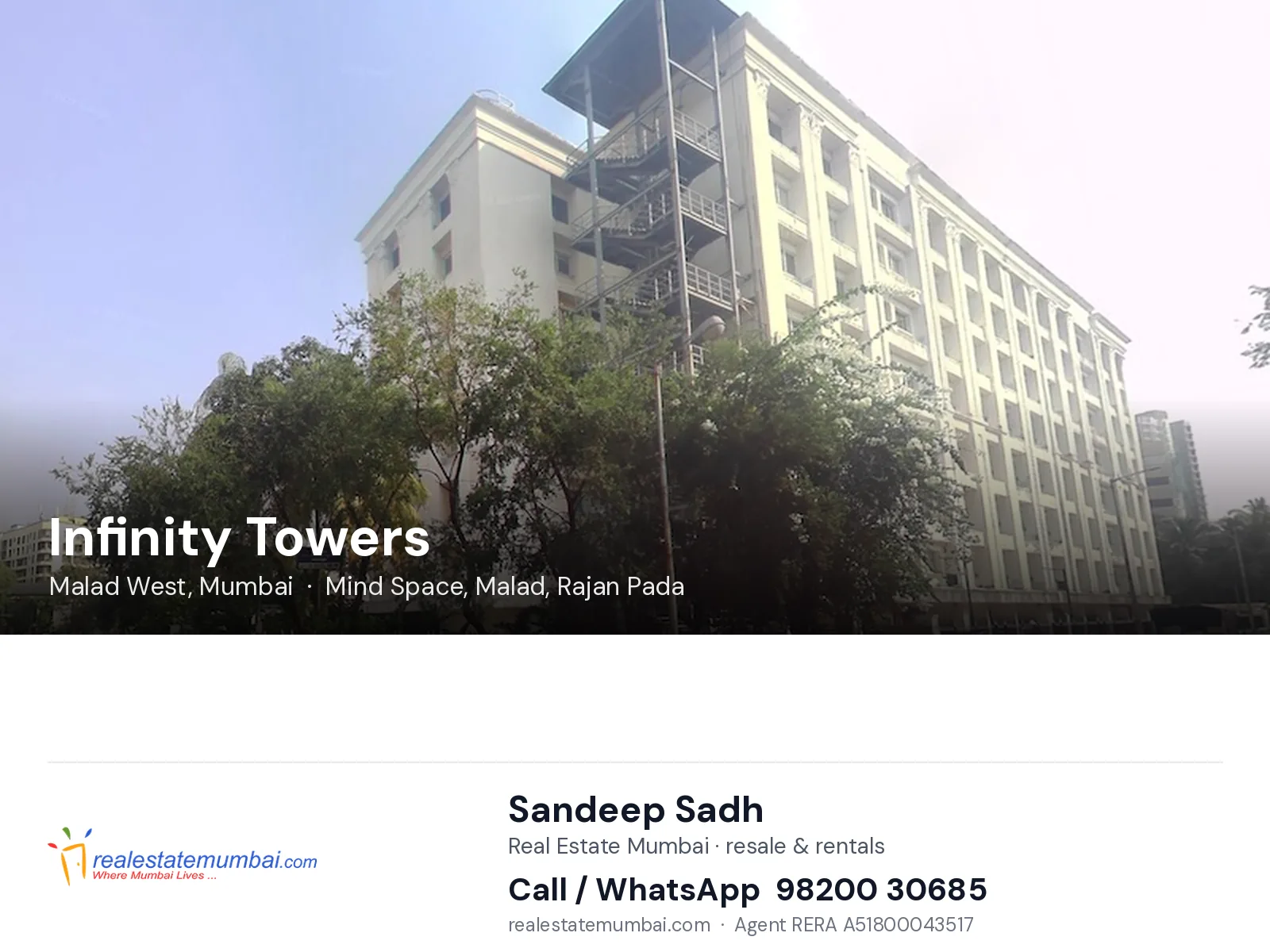Infinity Towers, Malad West, Mumbai — flats | Real Estate Mumbai, Sandeep Sadh 98200 30685
