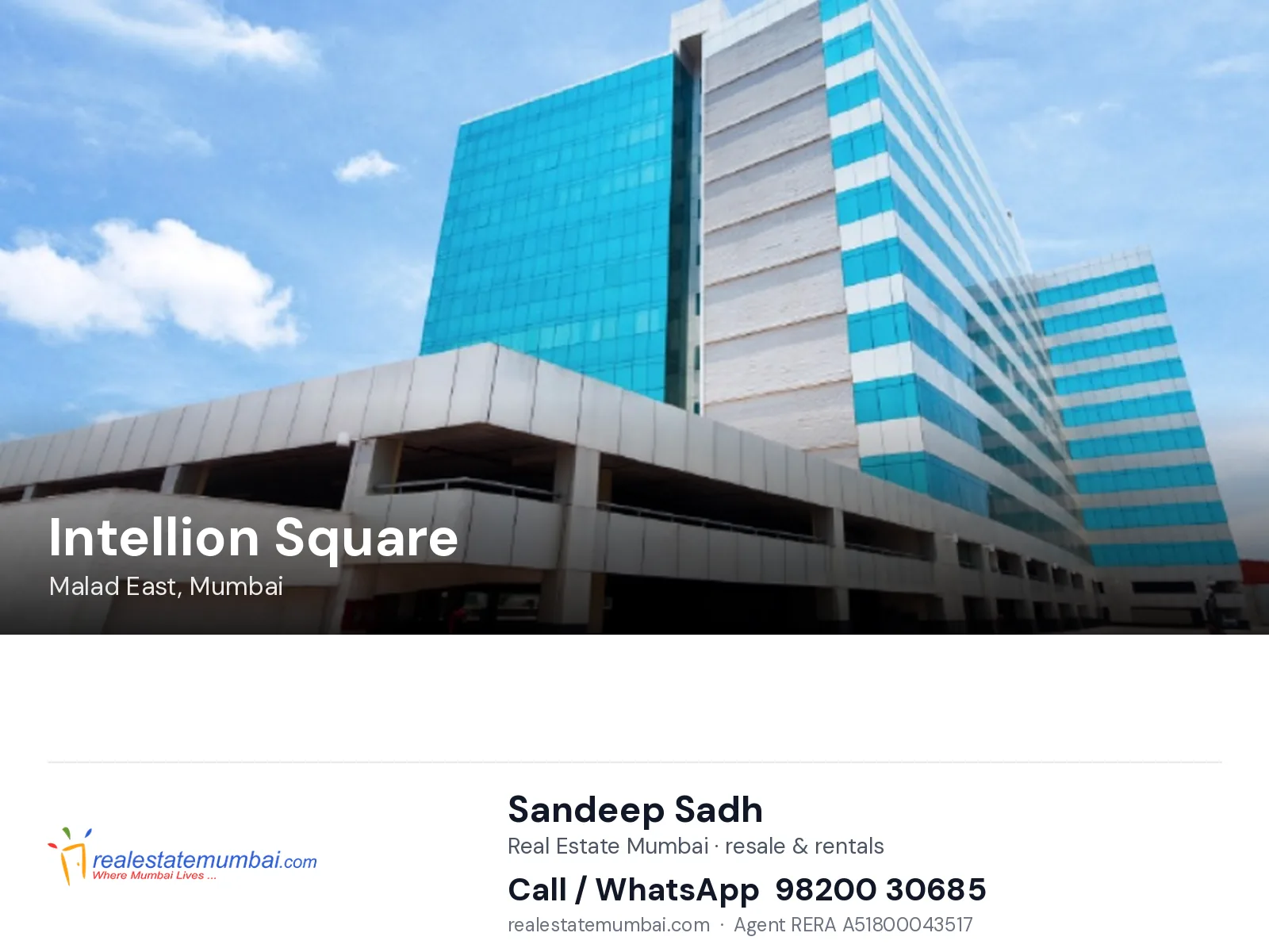 Intellion Square, Malad East, Mumbai — flats | Real Estate Mumbai, Sandeep Sadh 98200 30685