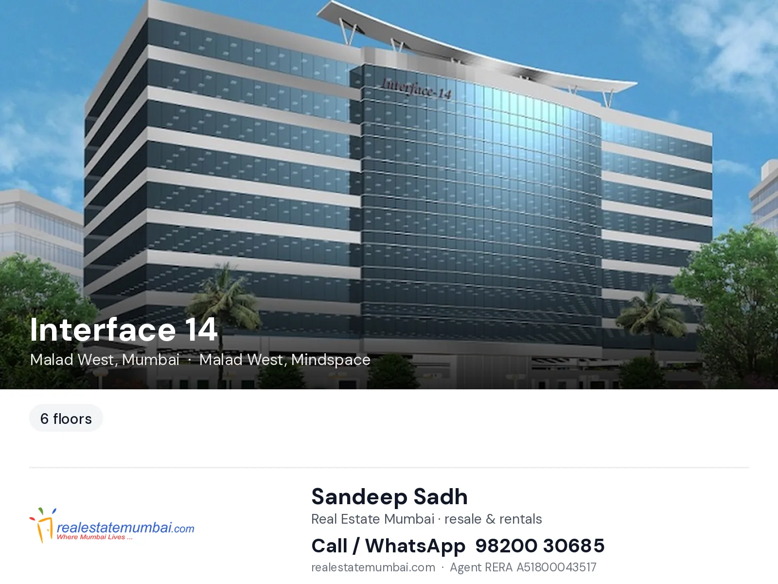 Interface 14, Malad West, Mumbai — flats | Real Estate Mumbai, Sandeep Sadh 98200 30685