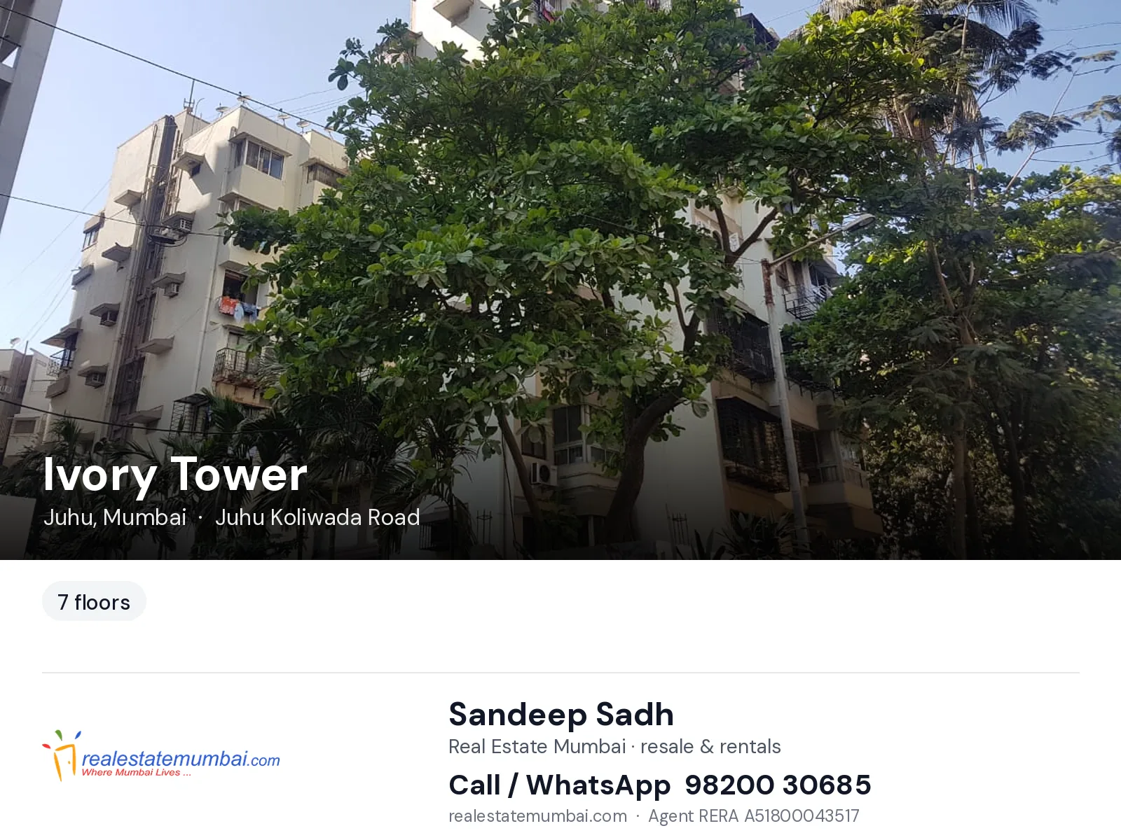 Ivory Tower, Juhu, Mumbai — flats | Real Estate Mumbai, Sandeep Sadh 98200 30685
