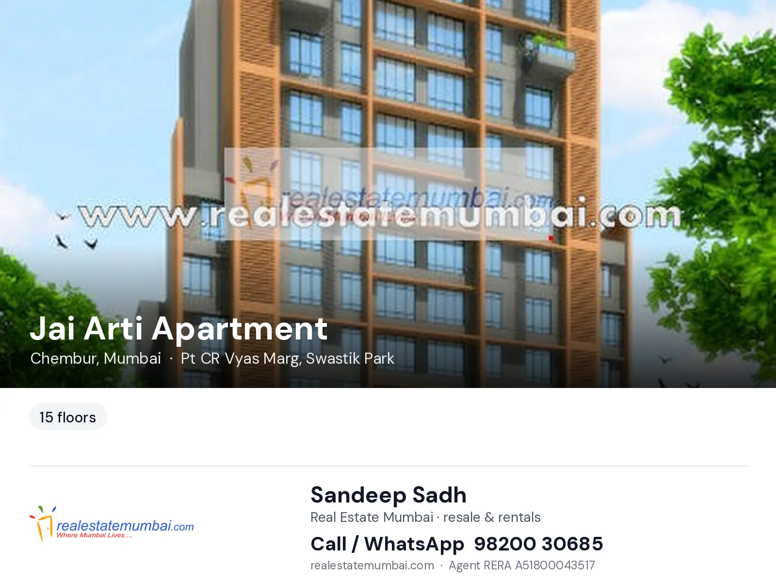 Jai Arti Apartment, Chembur, Mumbai — flats | Real Estate Mumbai, Sandeep Sadh 98200 30685