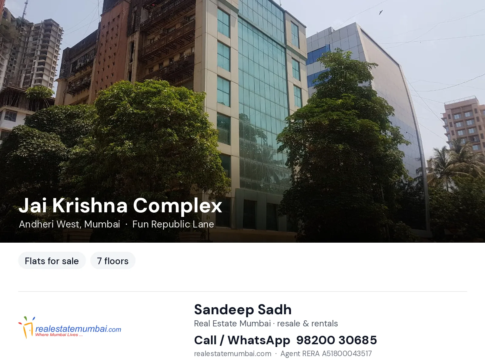 Jai Krishna Complex, Andheri West, Mumbai — flats for sale | Real Estate Mumbai, Sandeep Sadh 98200 30685